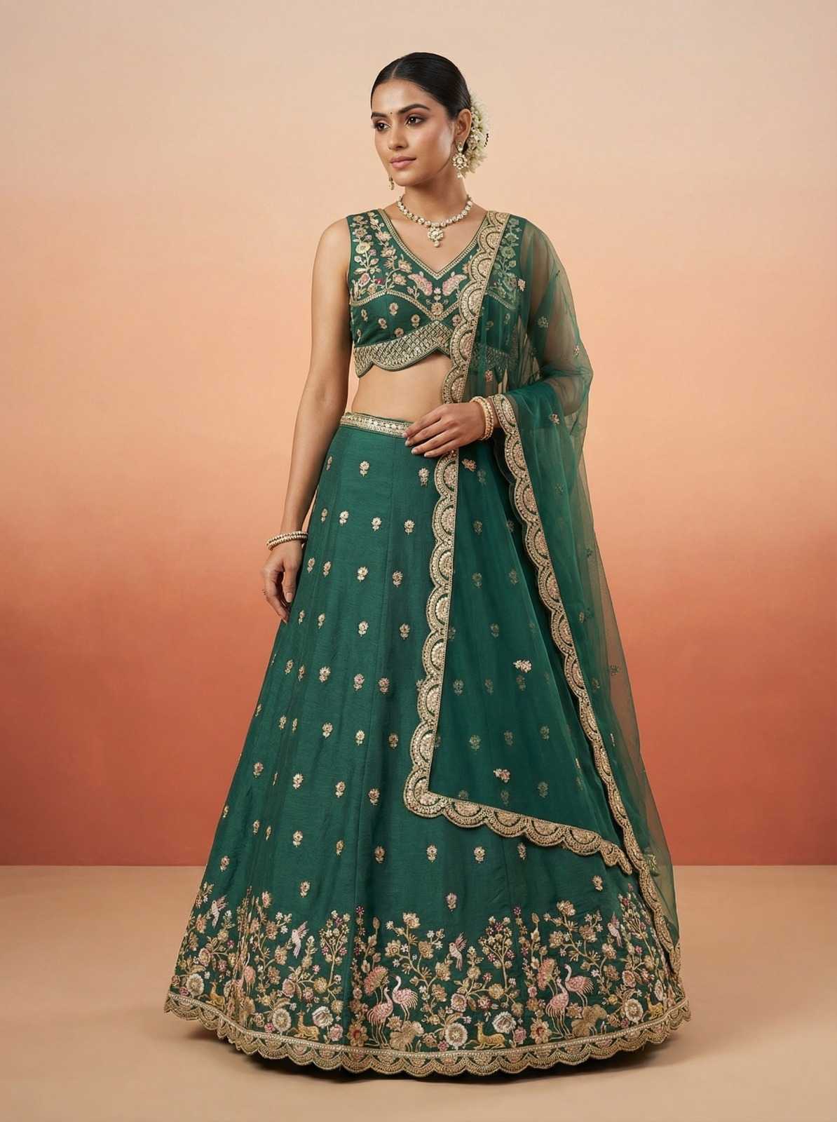 Chinon Silk Lehenga
