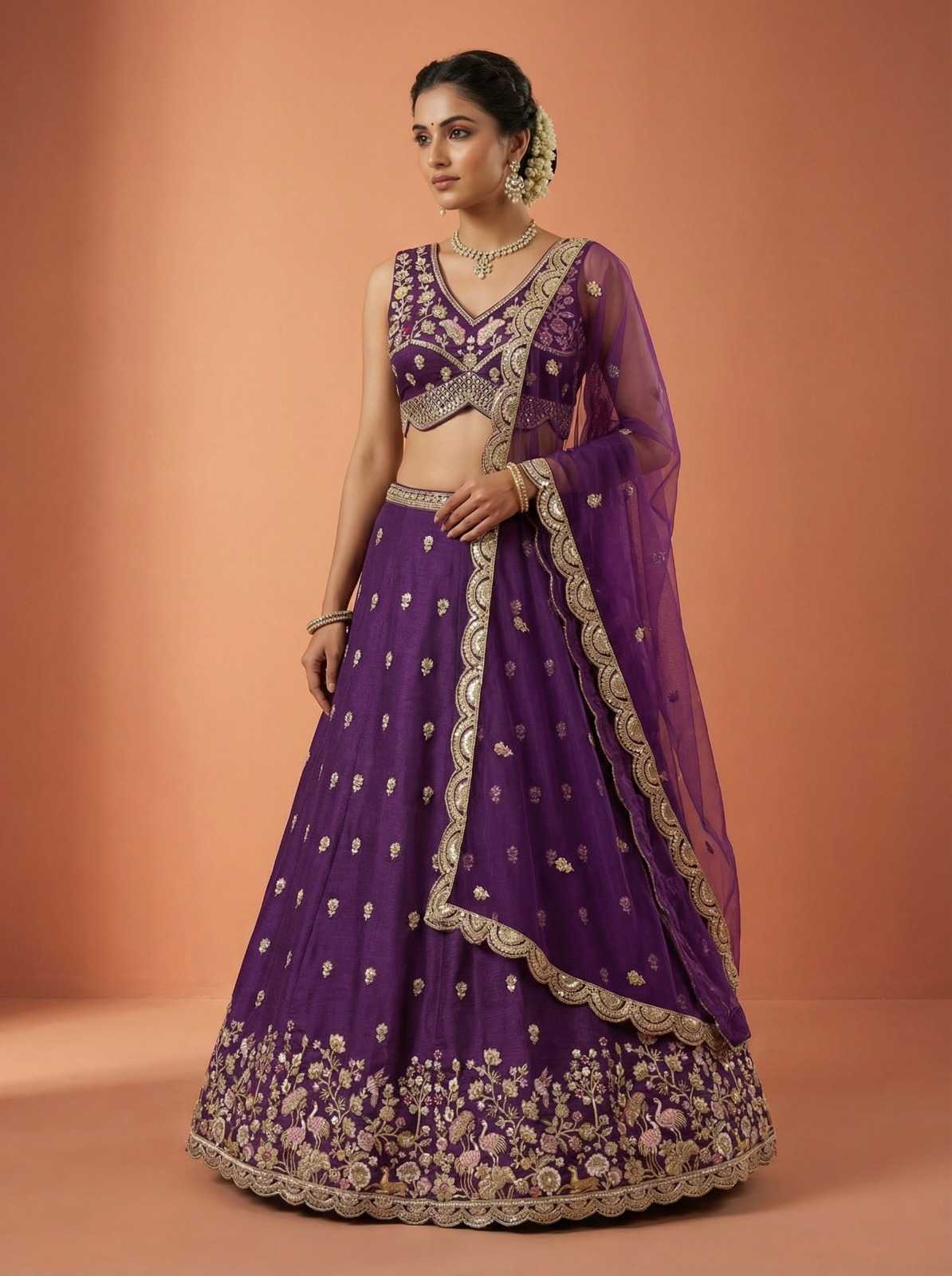 Chinon Silk Lehenga