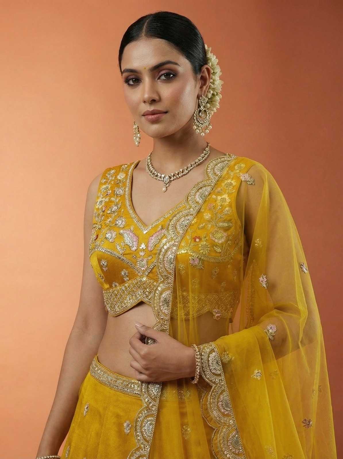 Chinon Silk Lehenga