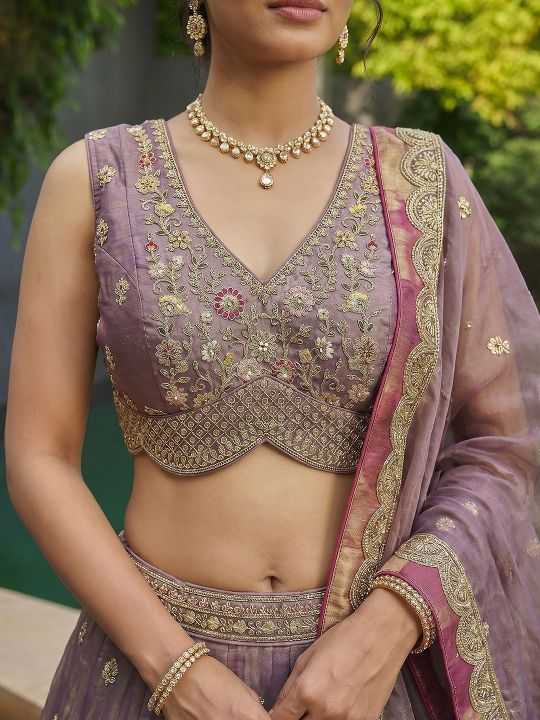 Tissue Embroidered Lehenga
