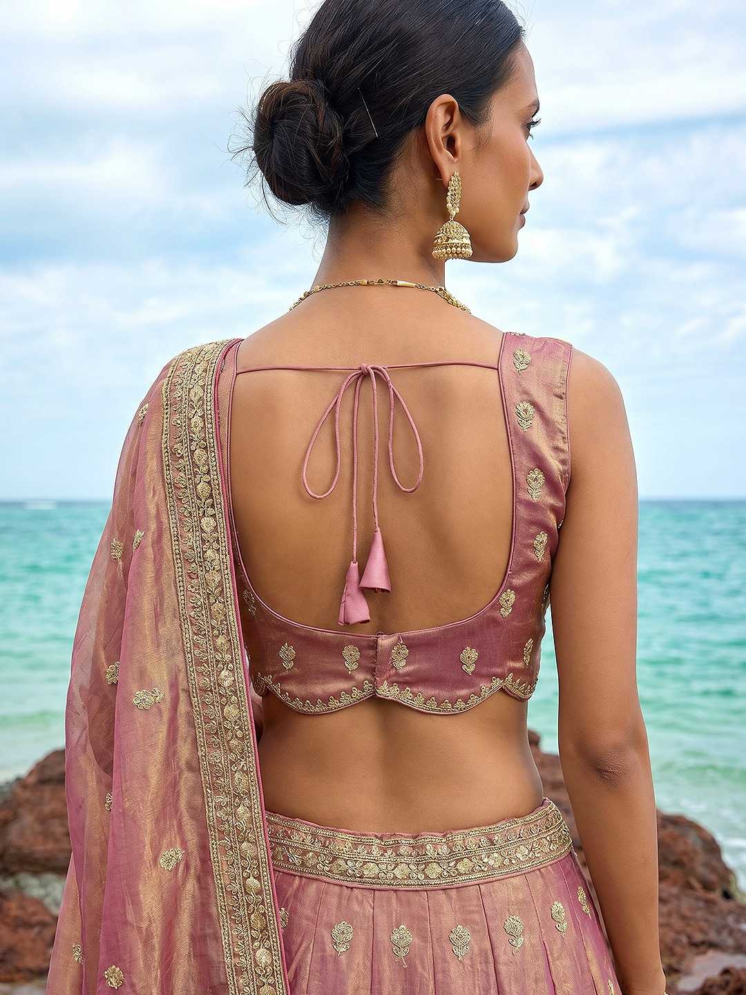 Tissue Embroidered Lehenga