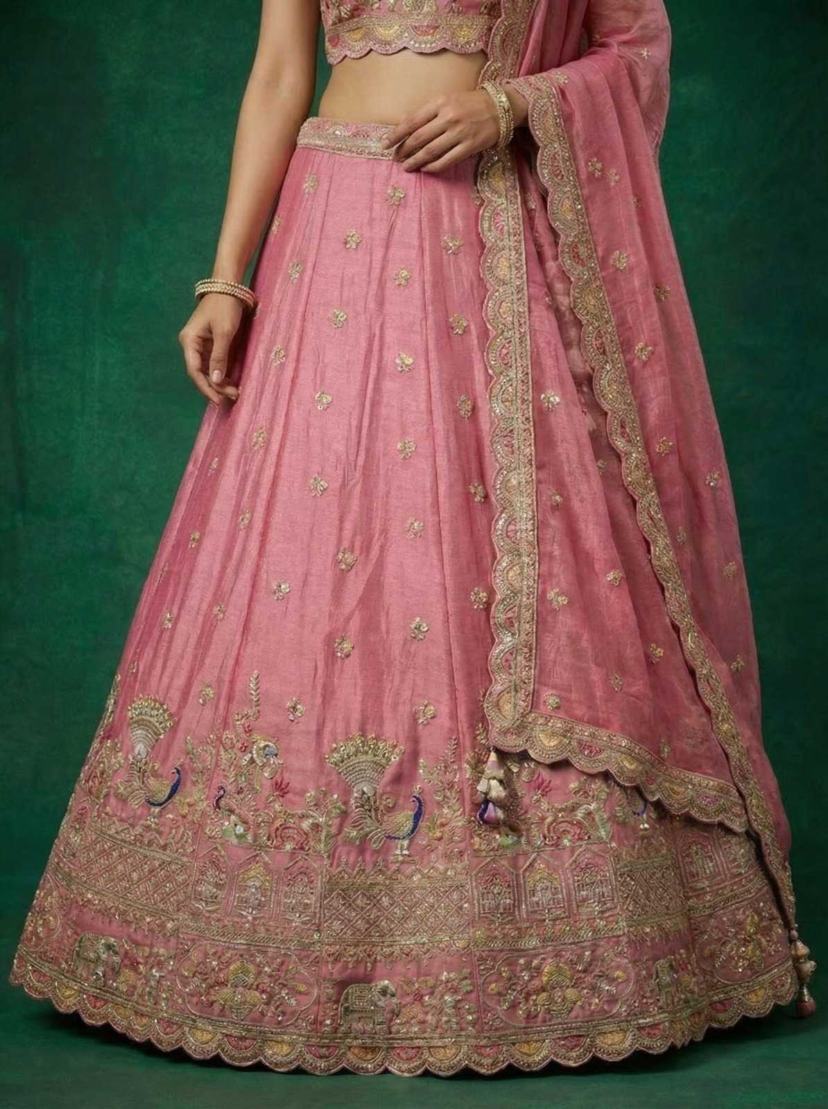 Tissue Embroidered Lehenga