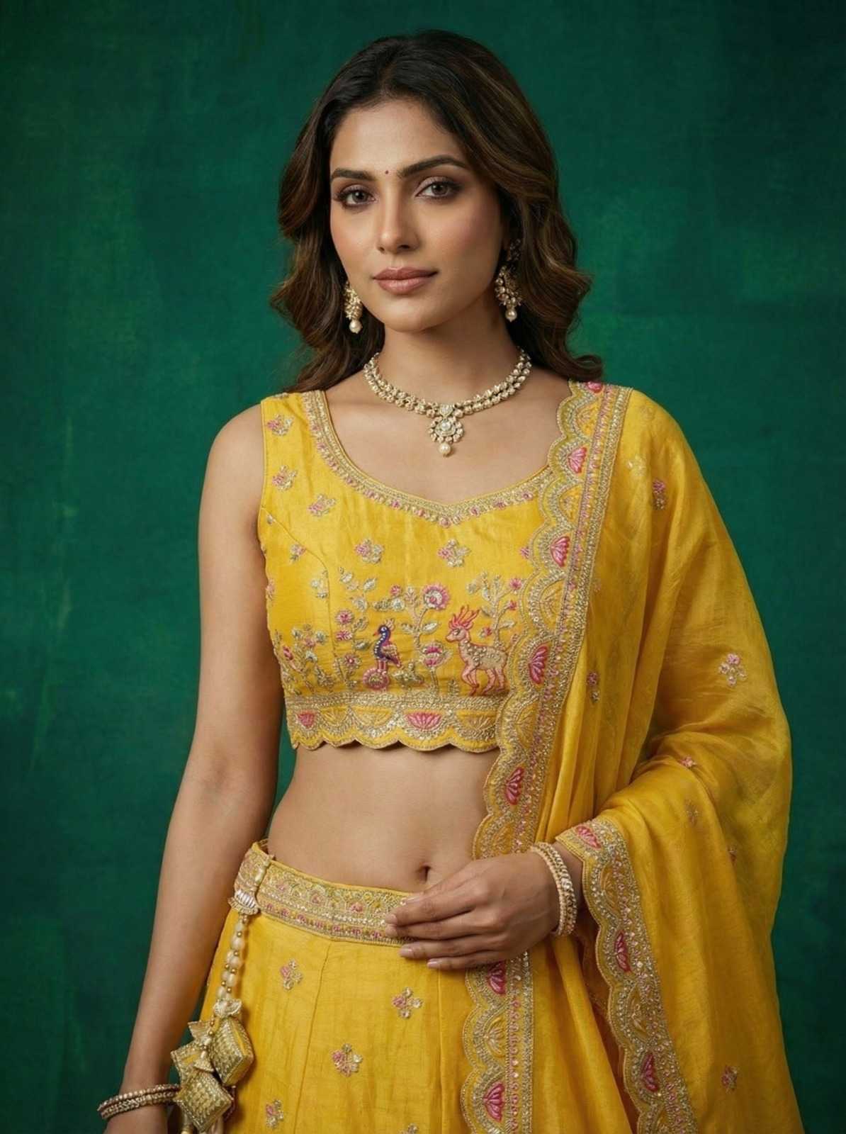 Tissue Embroidered Lehenga