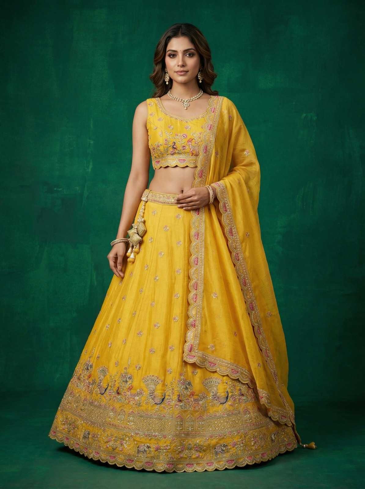 Tissue Embroidered Lehenga