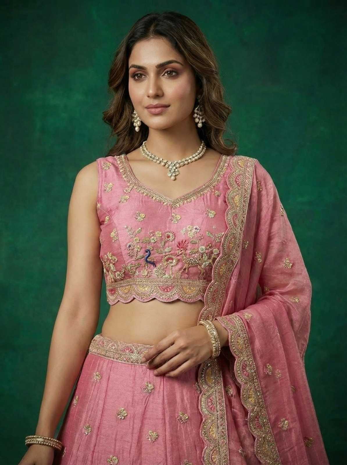 Tissue Embroidered Lehenga