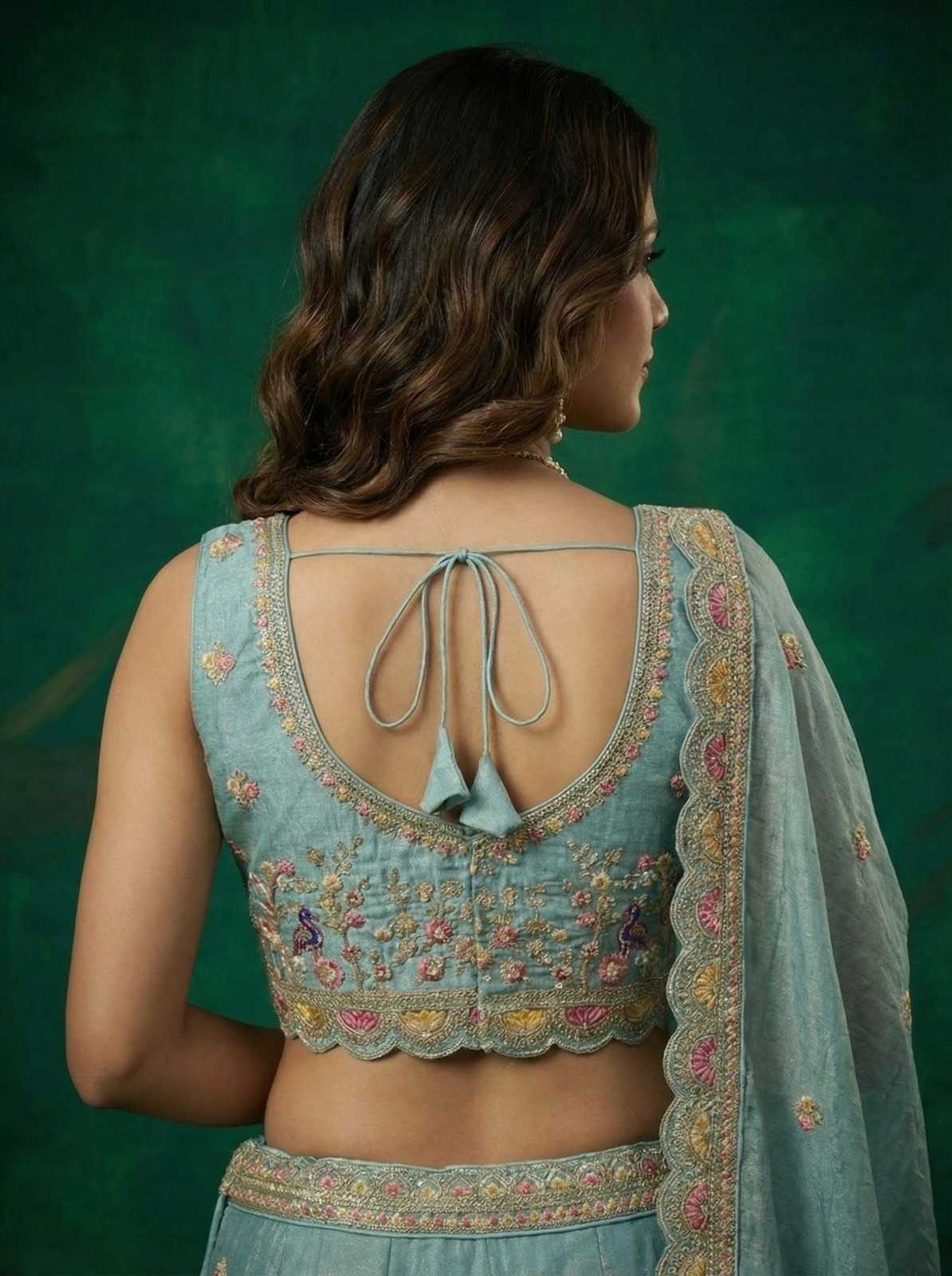 Tissue Embroidered Lehenga