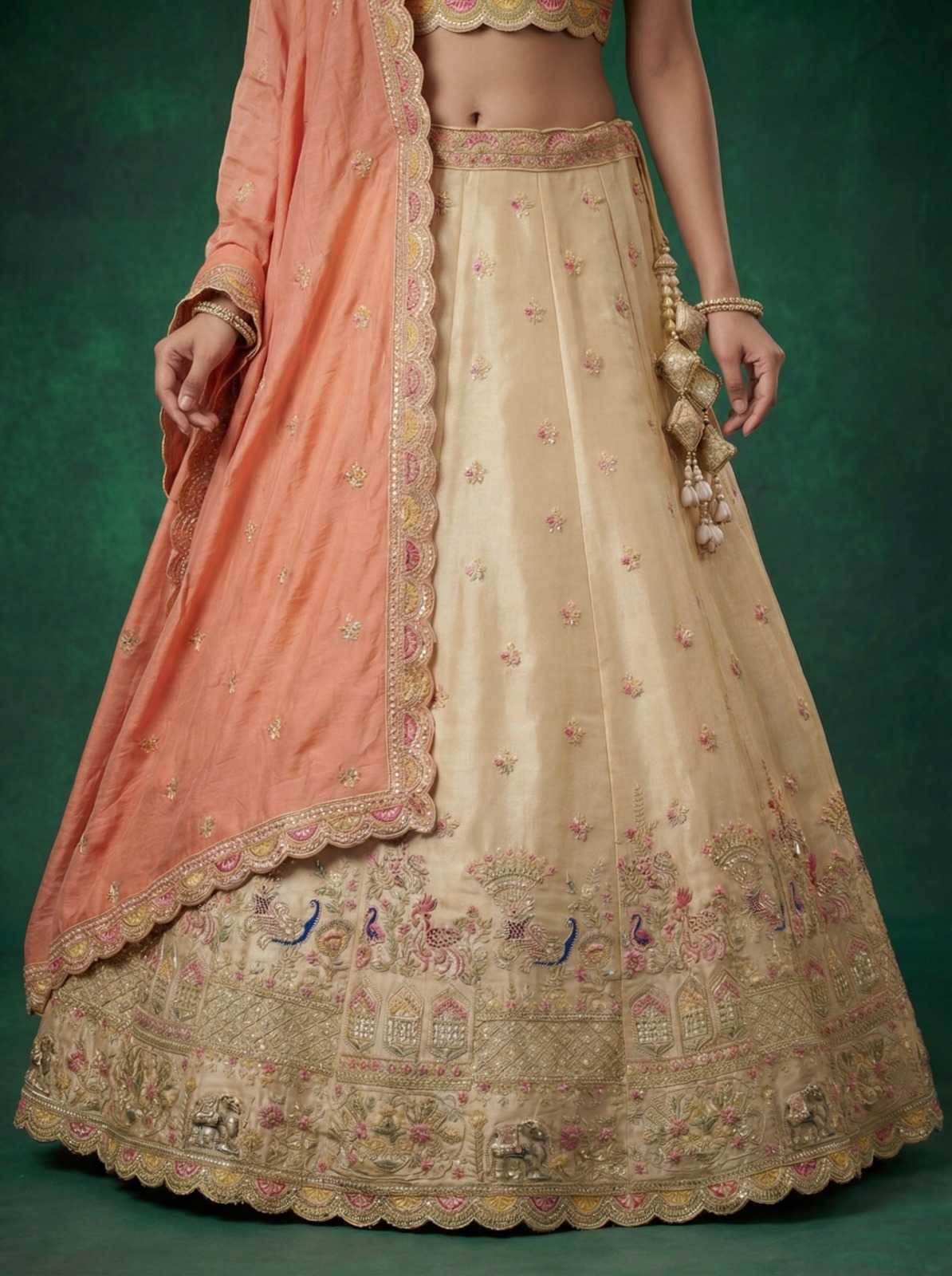 Tissue Embroidered Lehenga