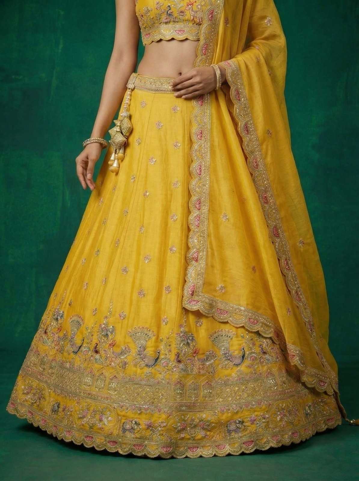 Tissue Embroidered Lehenga