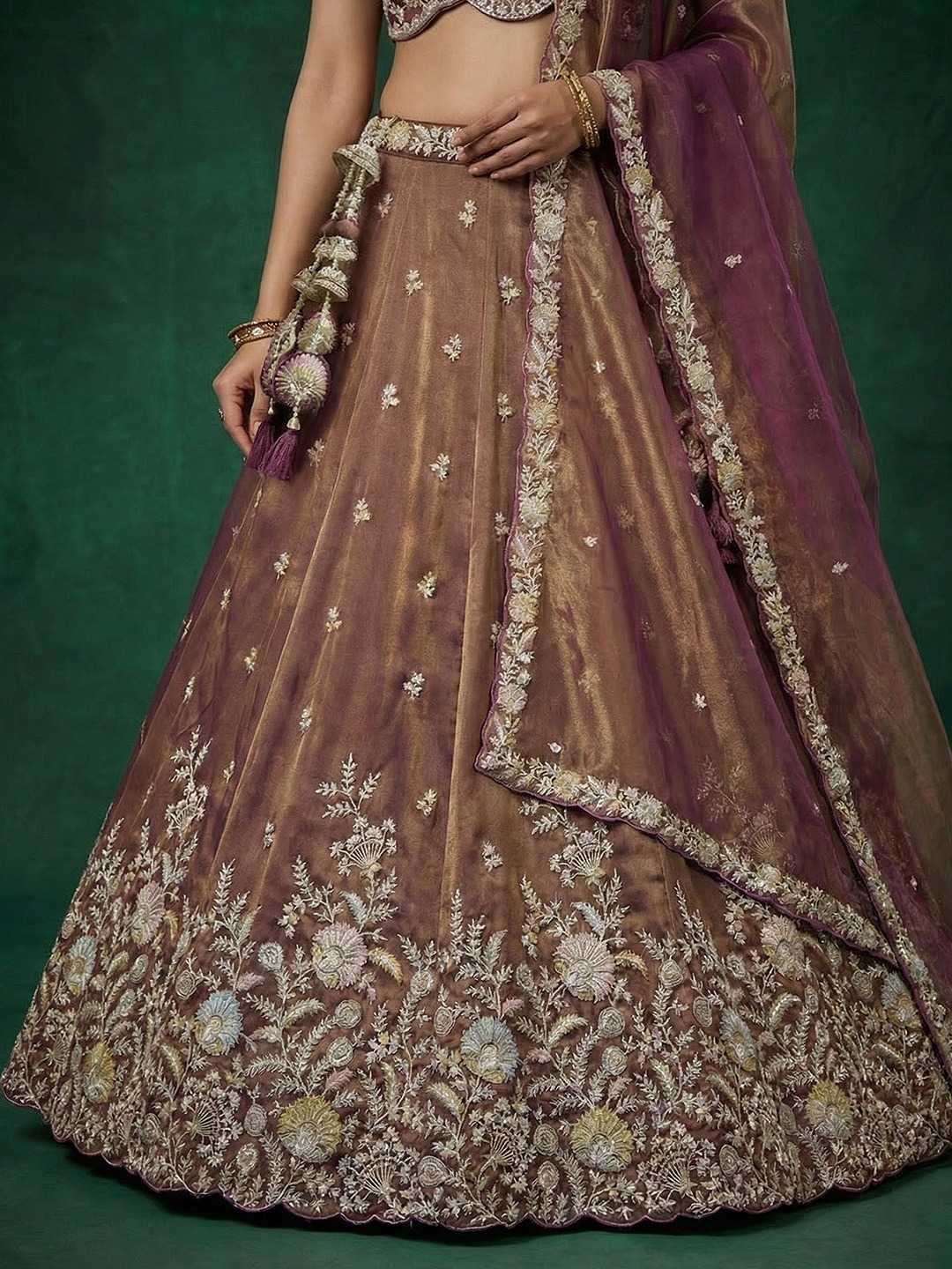 Tissue Embroidered Lehenga
