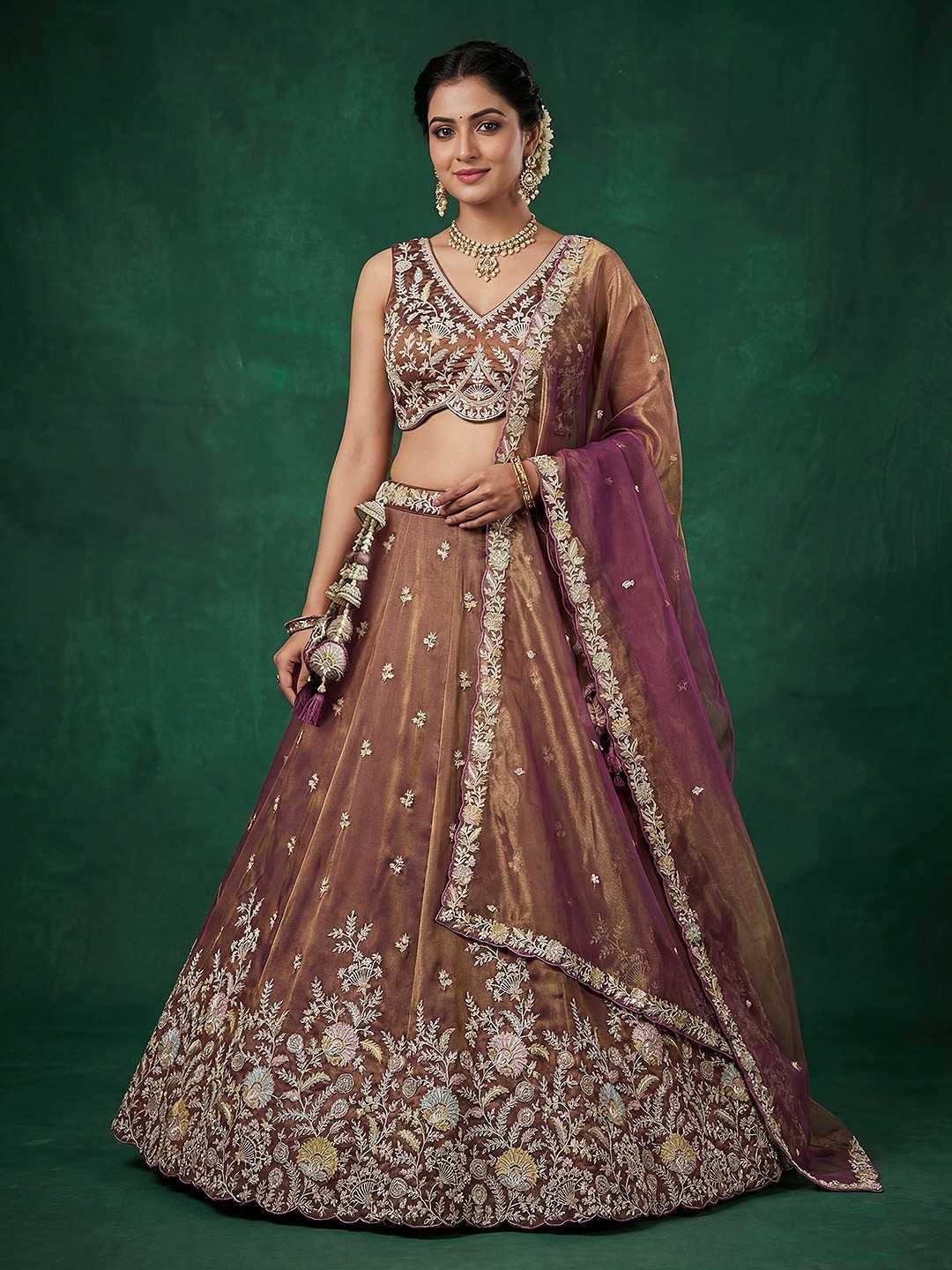 Tissue Embroidered Lehenga
