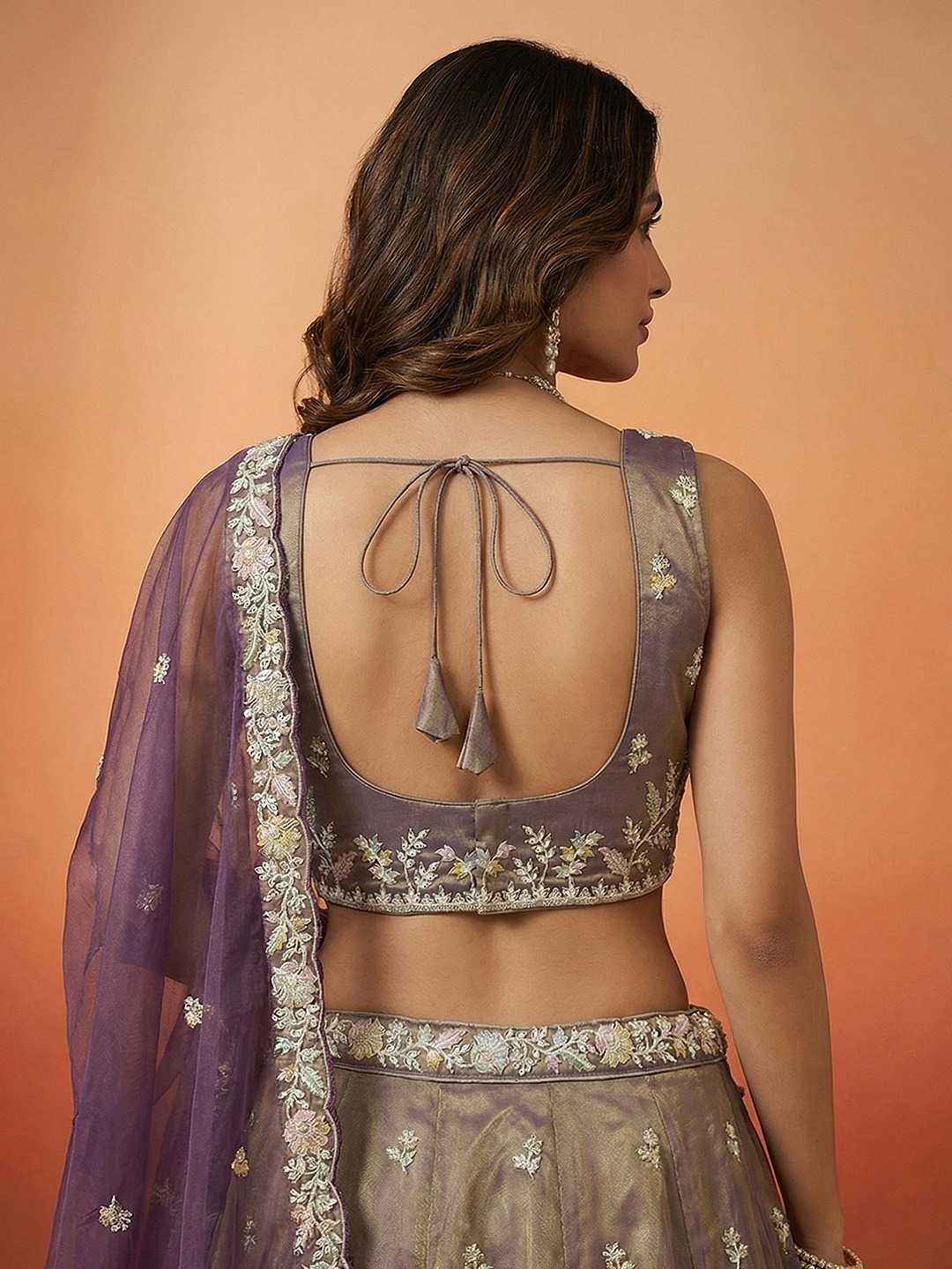 Tissue Embroidered Lehenga