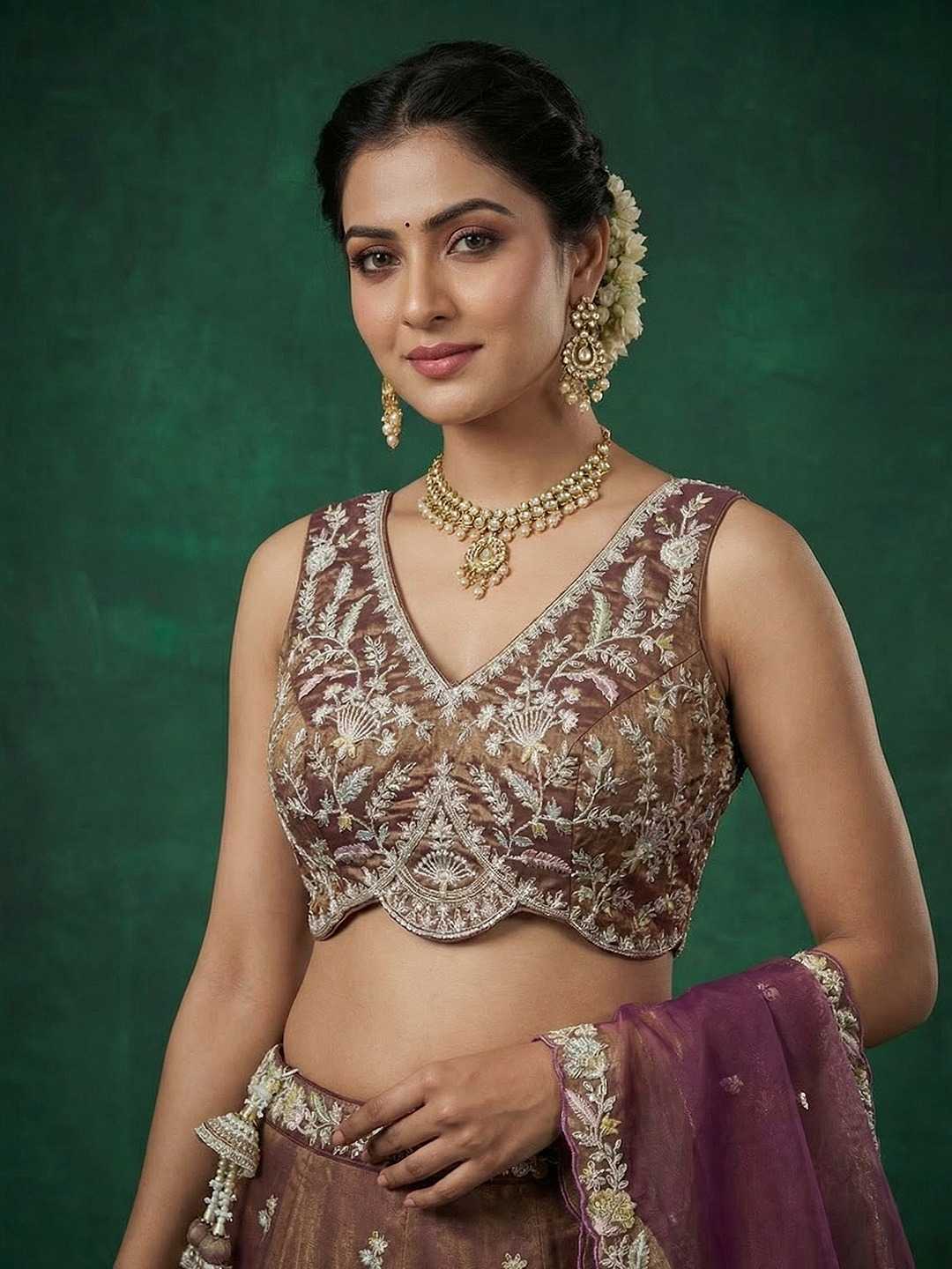 Tissue Embroidered Lehenga