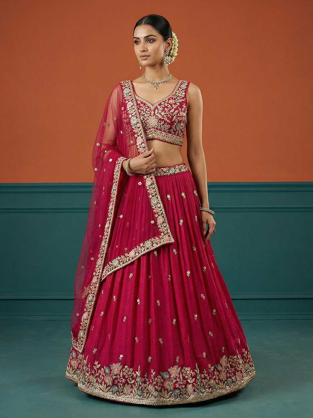 Georgette Embroidered Lehenga