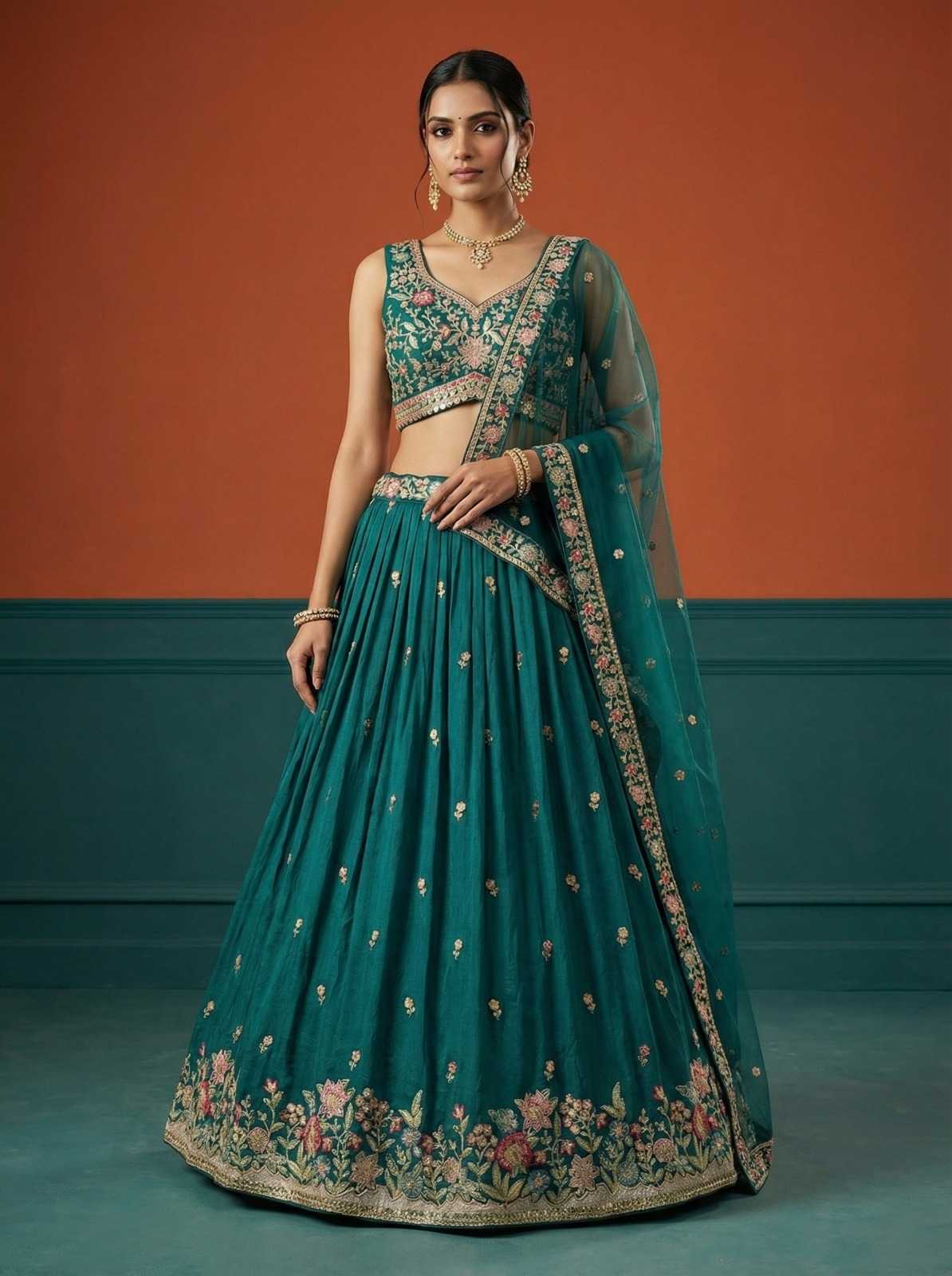 Georgette Embroidered Lehenga