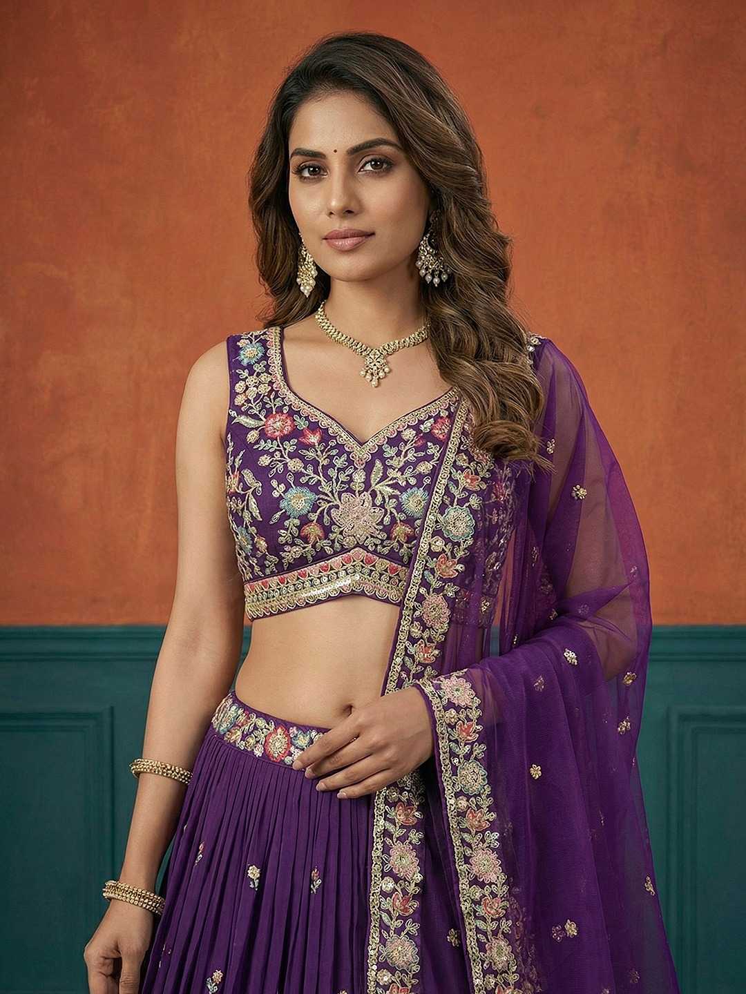 Georgette Embroidered Lehenga