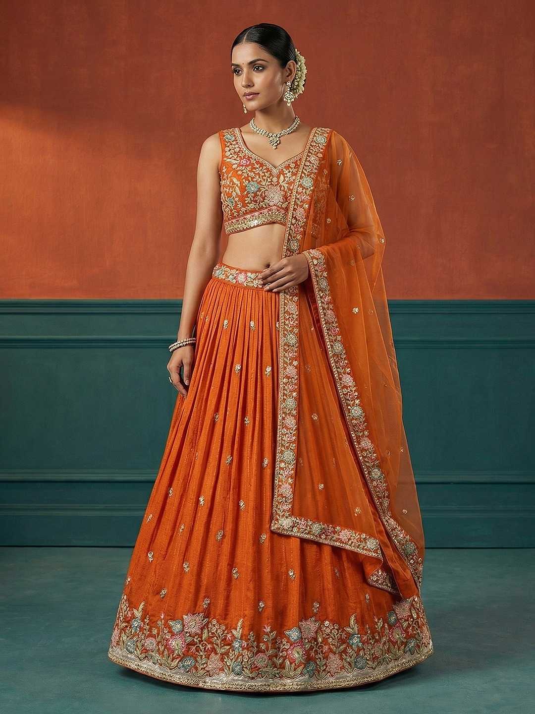 Georgette Embroidered Lehenga