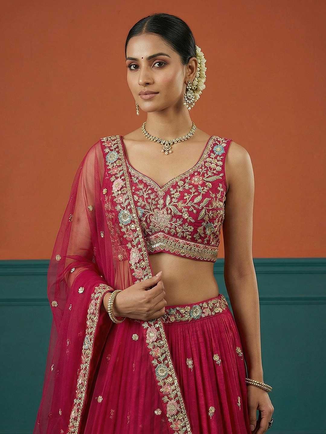 Georgette Embroidered Lehenga