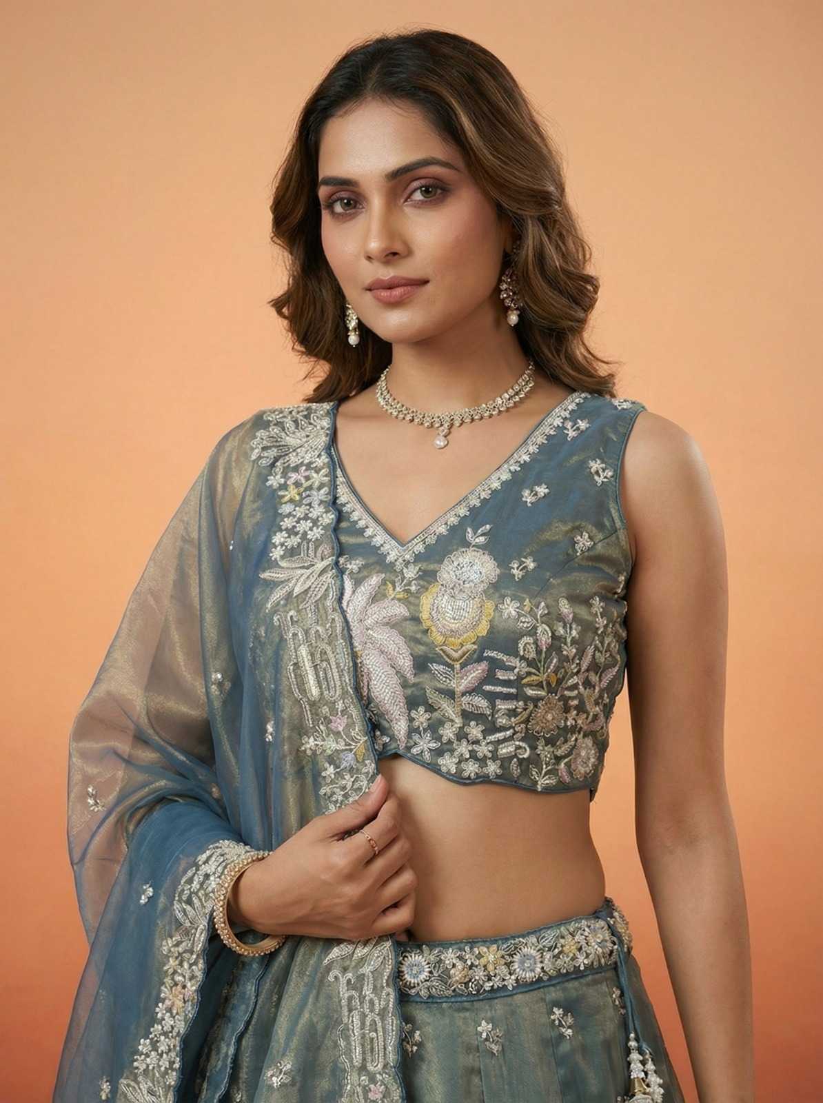 Tissue Wedding Lehenga