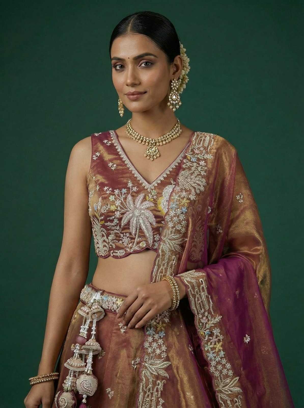 Tissue Wedding Lehenga