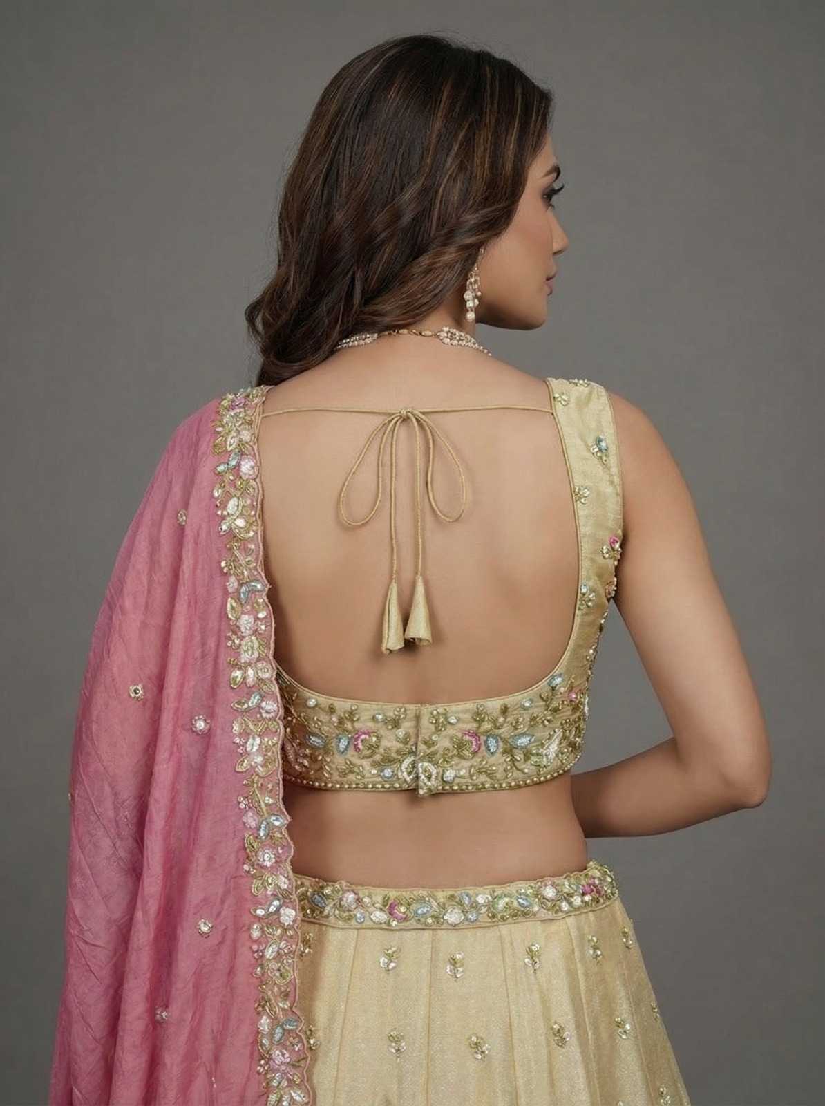 Tissue Embroidered Lehenga