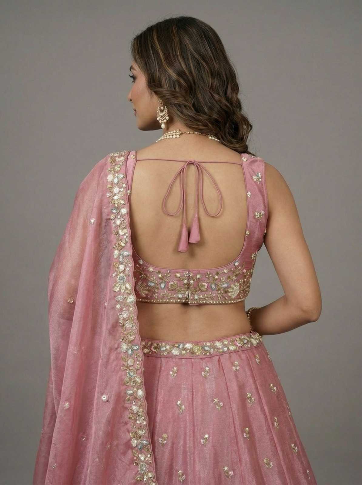 Tissue Embroidered Lehenga