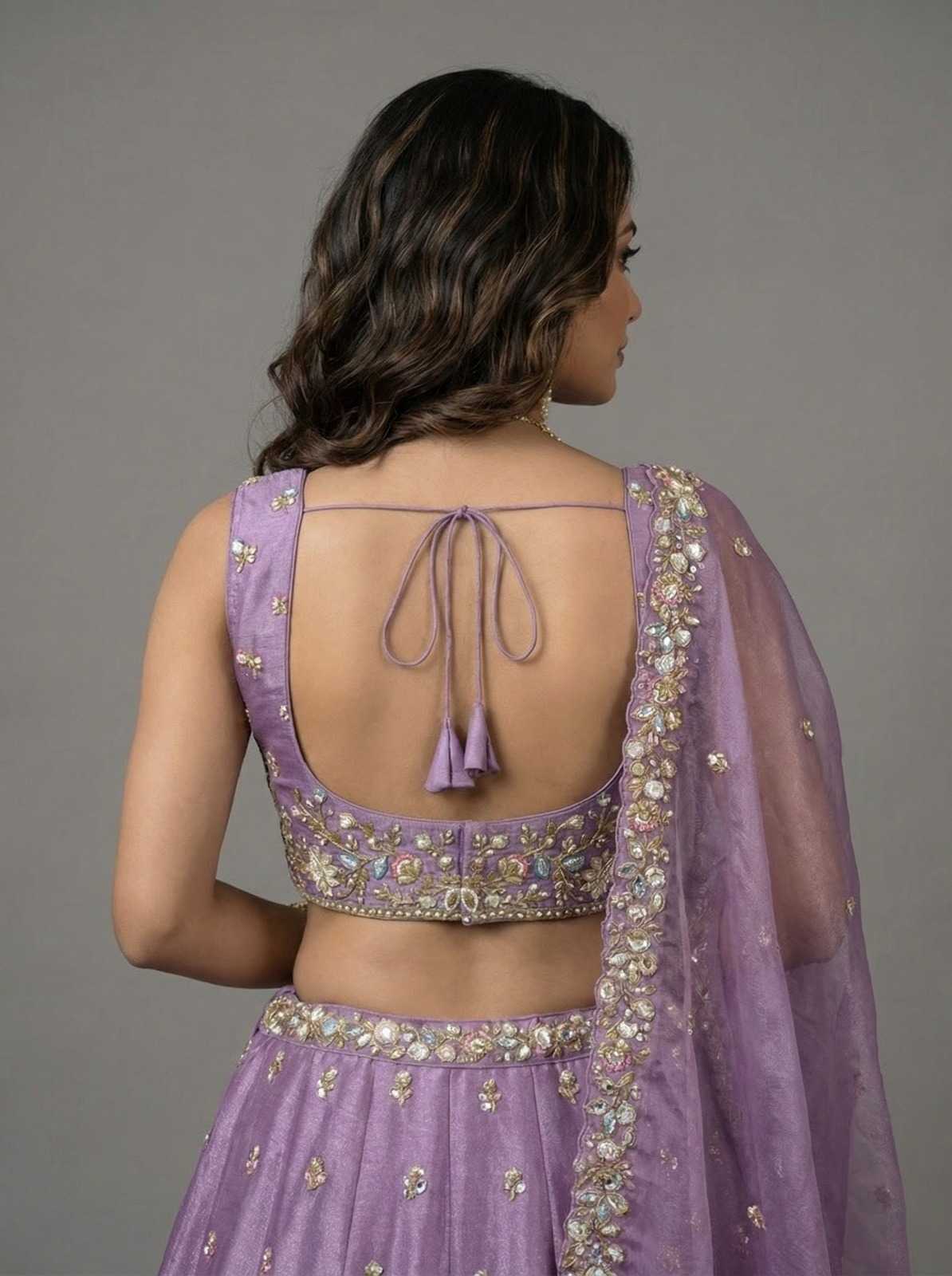 Tissue Embroidered Lehenga