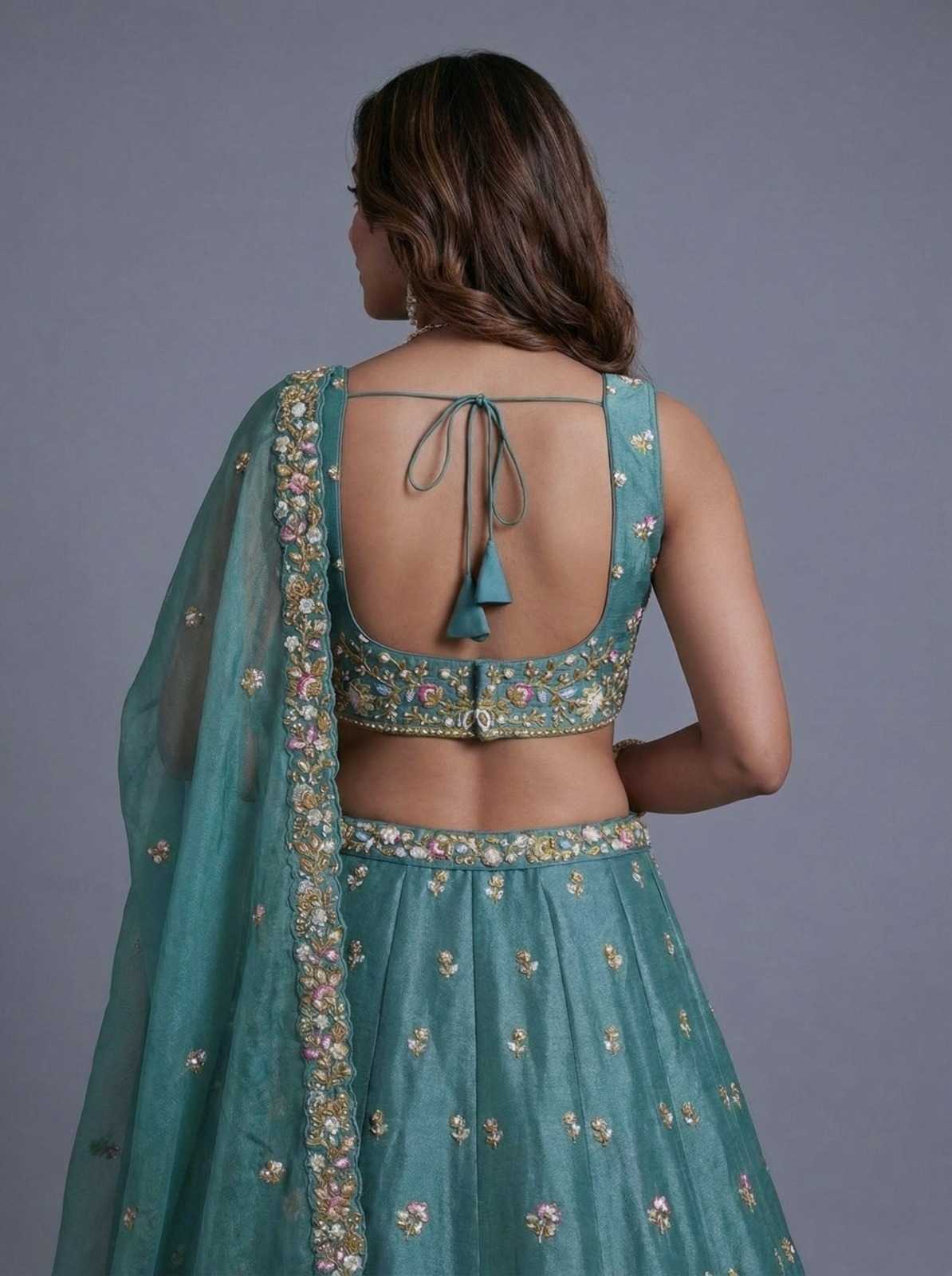 Tissue Embroidered Lehenga