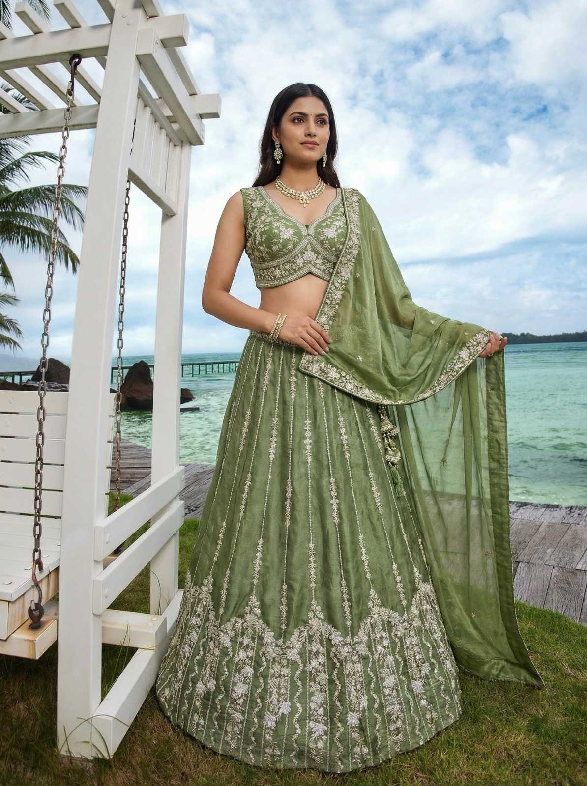 Chiffon Embroidered Lehenga