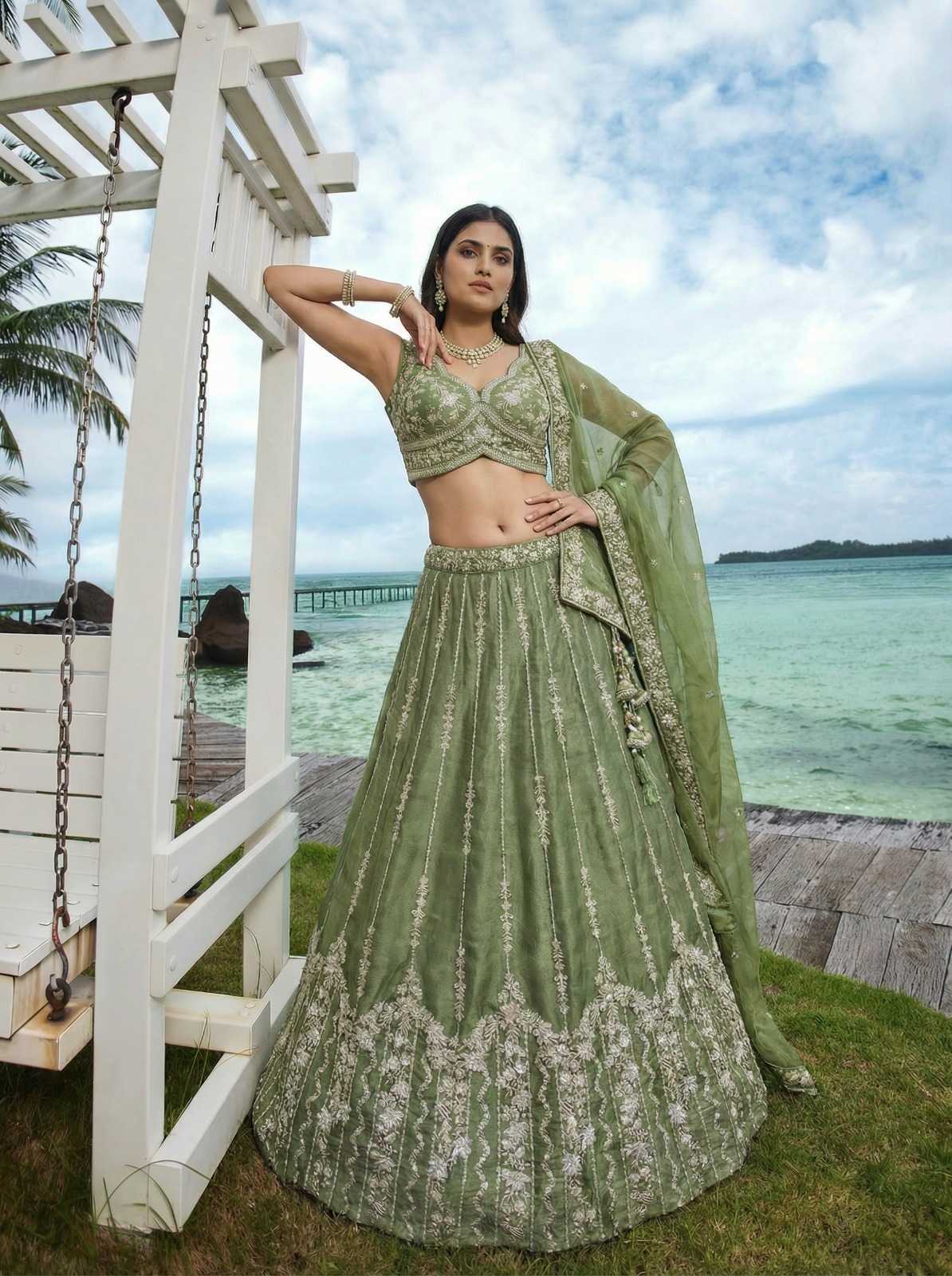 Chiffon Embroidered Lehenga