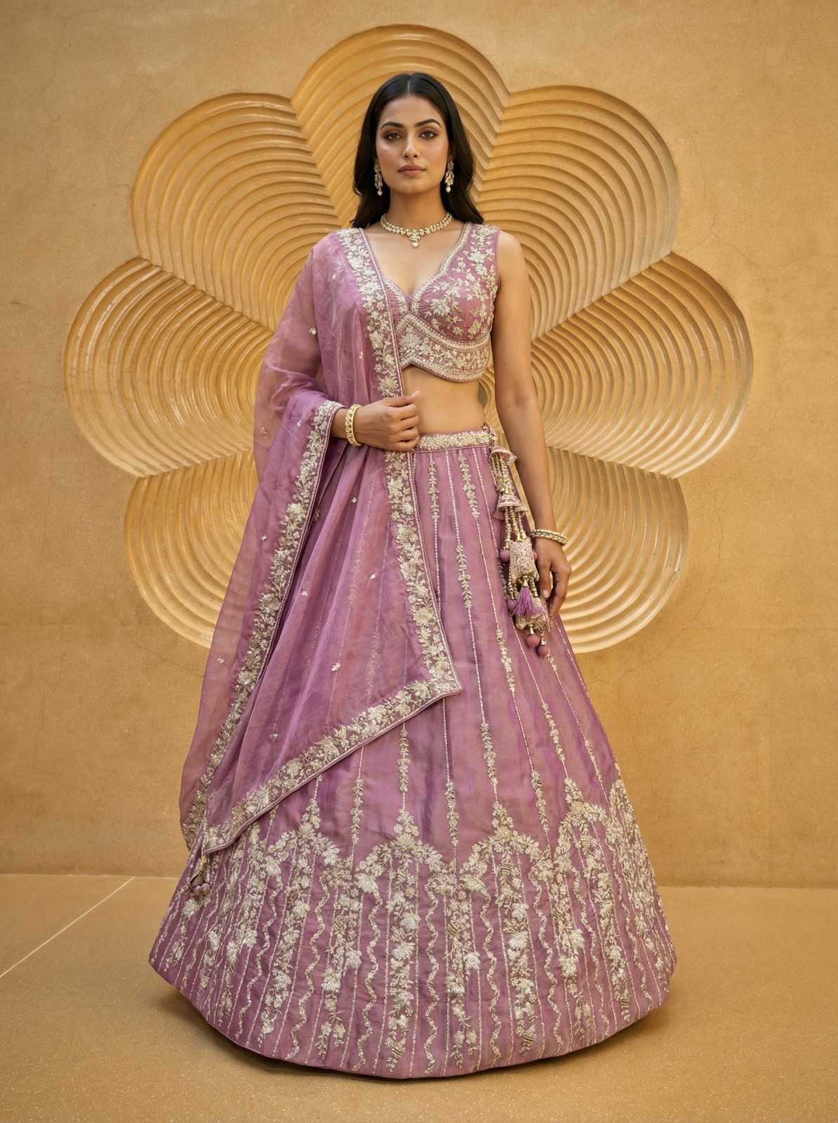 Chiffon Embroidered Lehenga