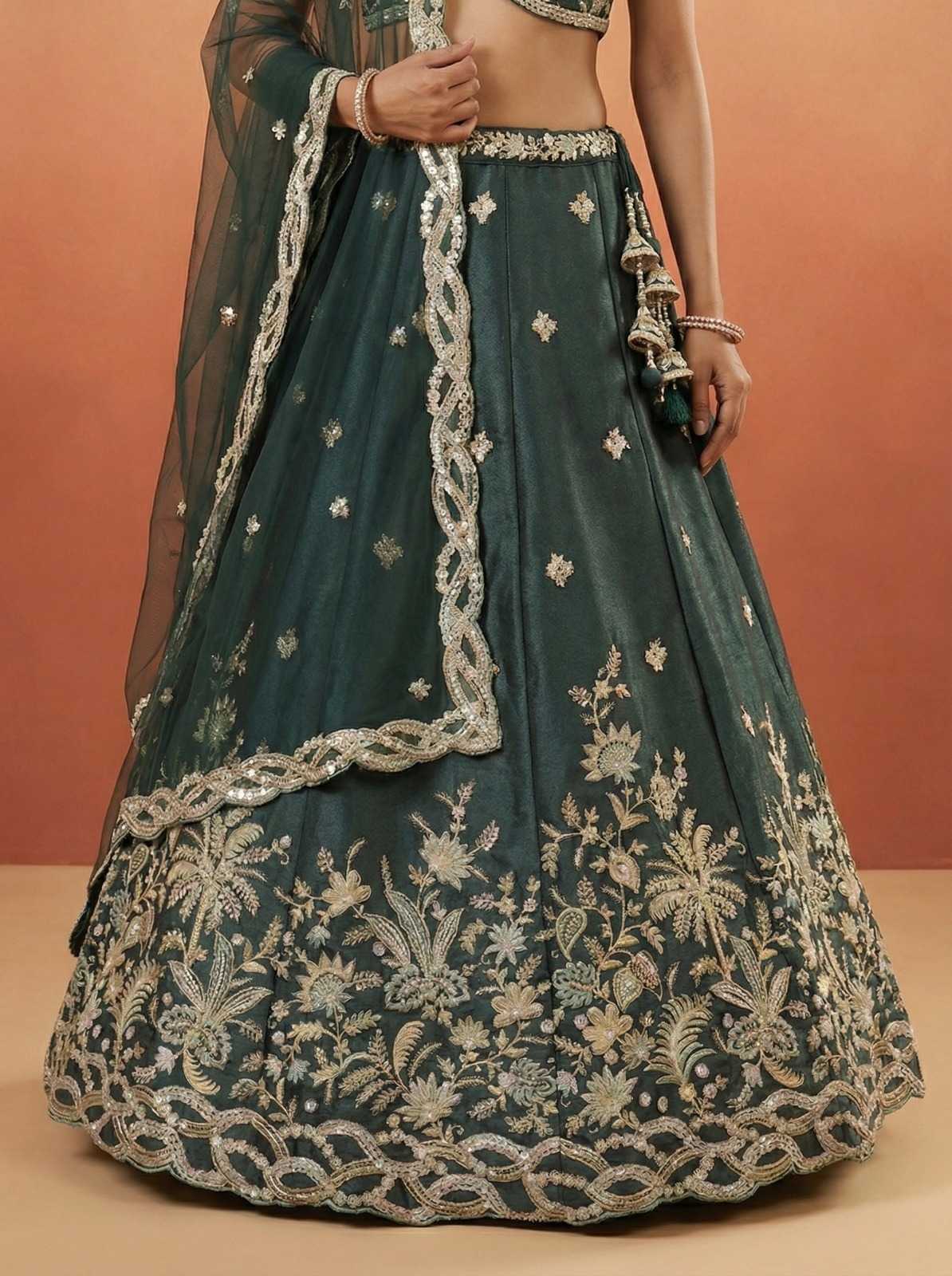 Tissue Embroidered Lehenga