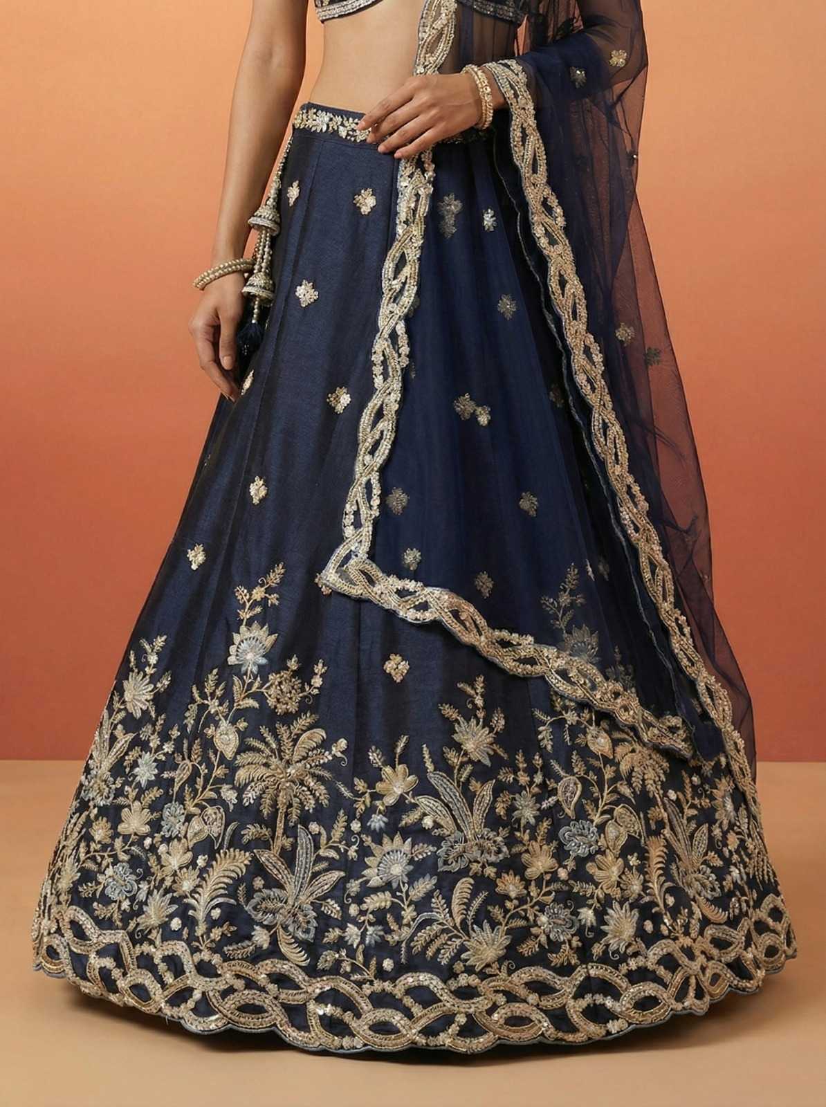 Tissue Embroidered Lehenga
