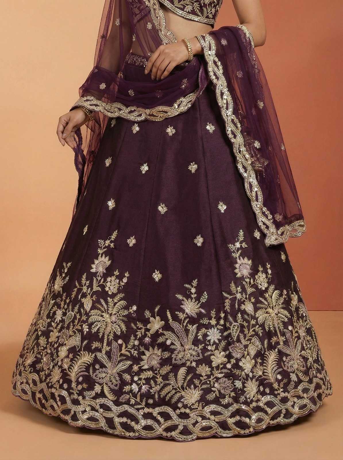 Tissue Embroidered Lehenga