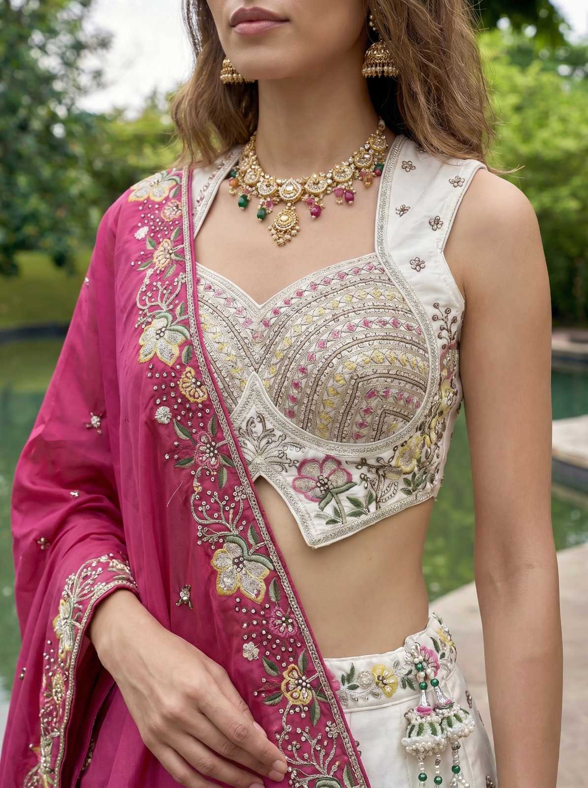 Chiffon Embroidered Lehenga