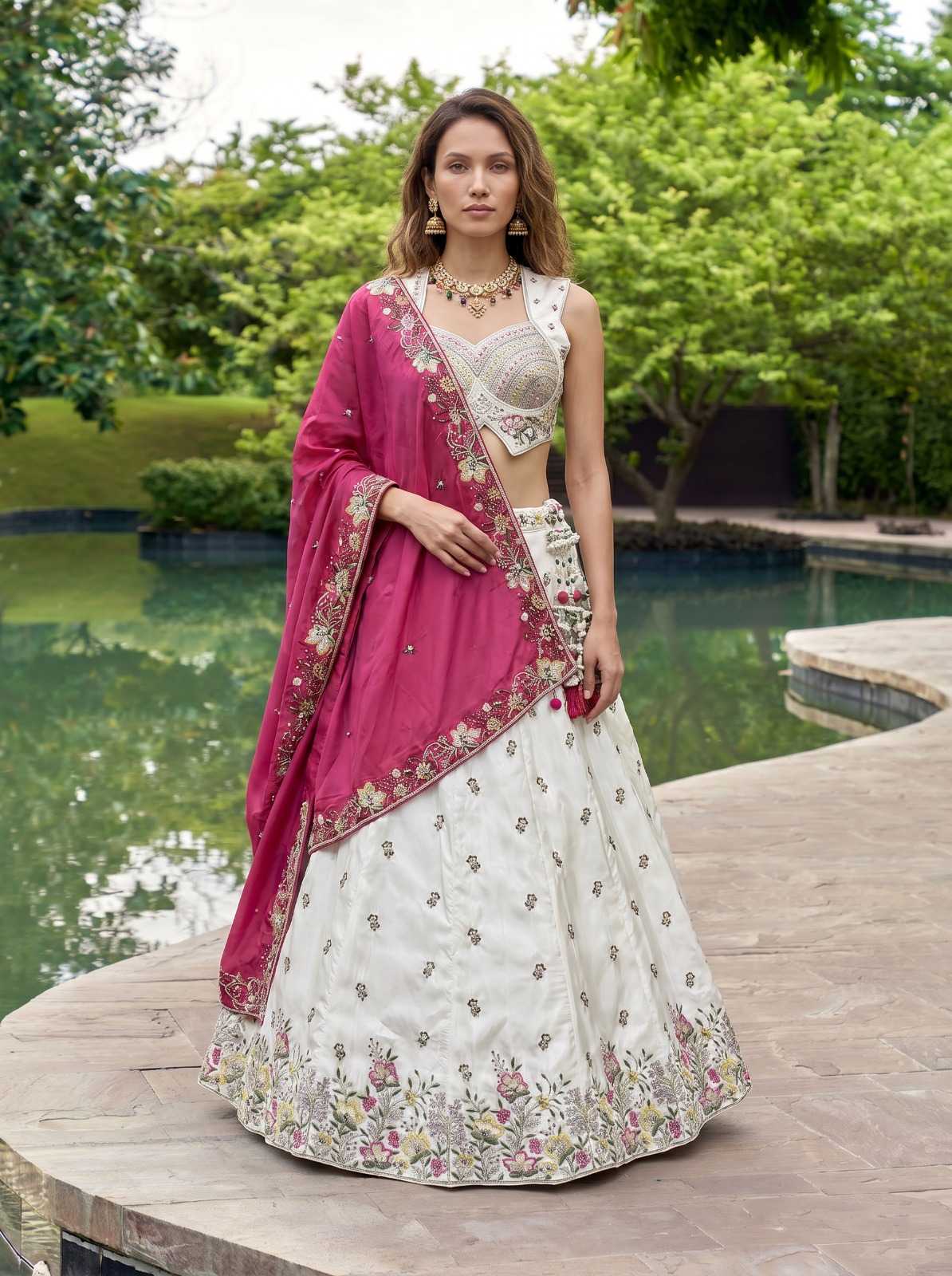 Chiffon Embroidered Lehenga
