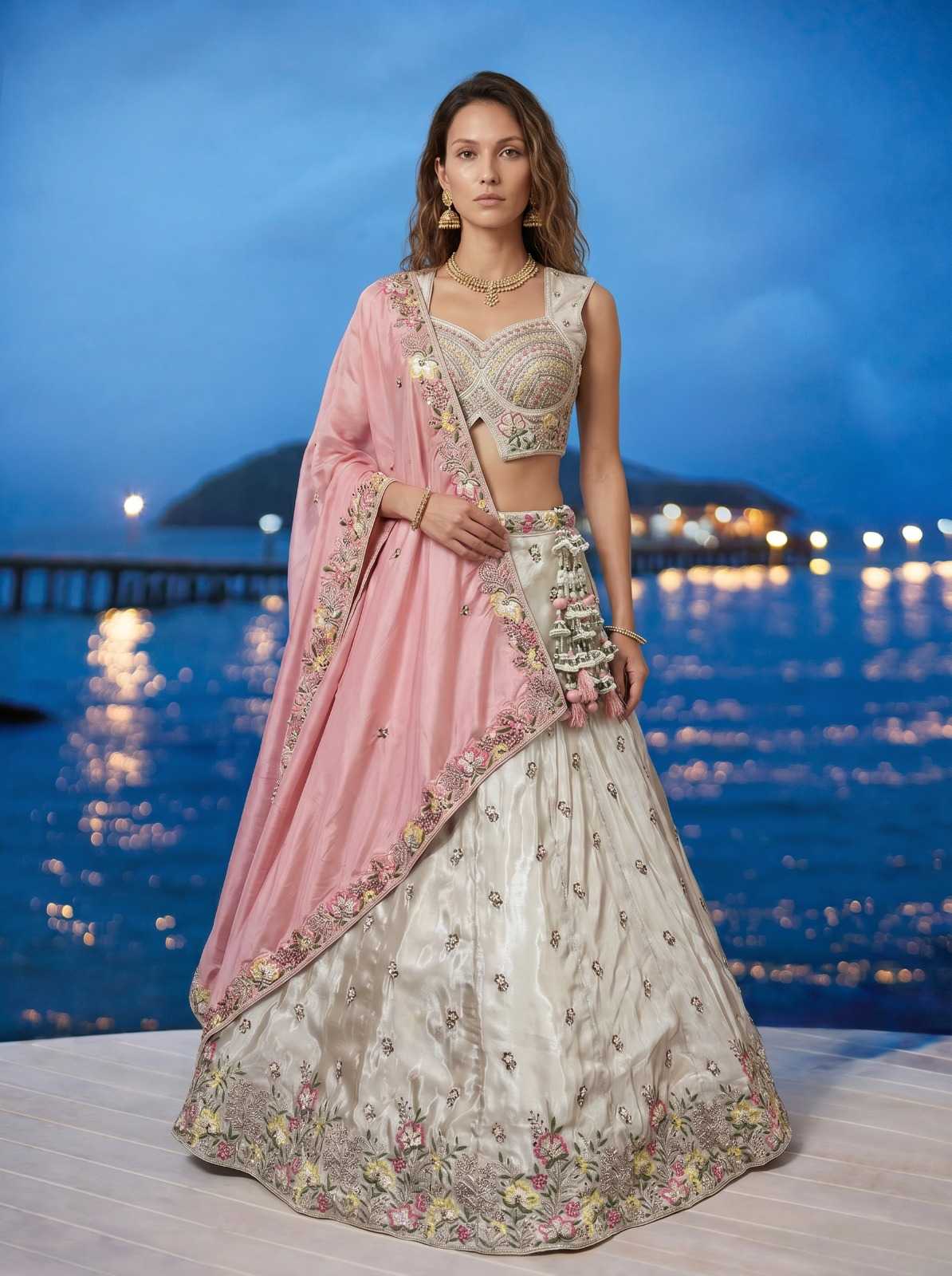Chiffon Embroidered Lehenga