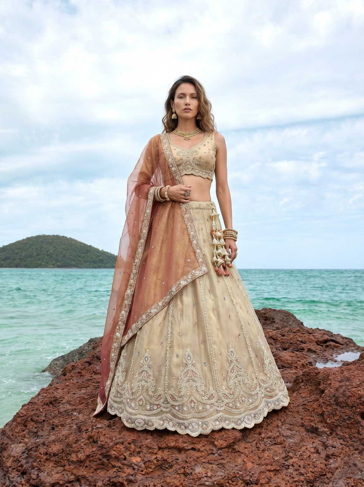 Tissue Embroidered Lehenga