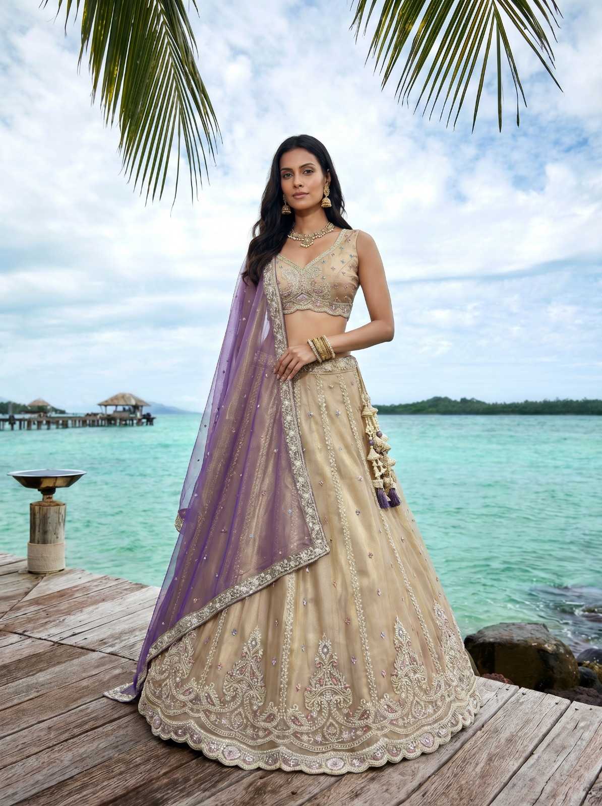 Tissue Embroidered Lehenga