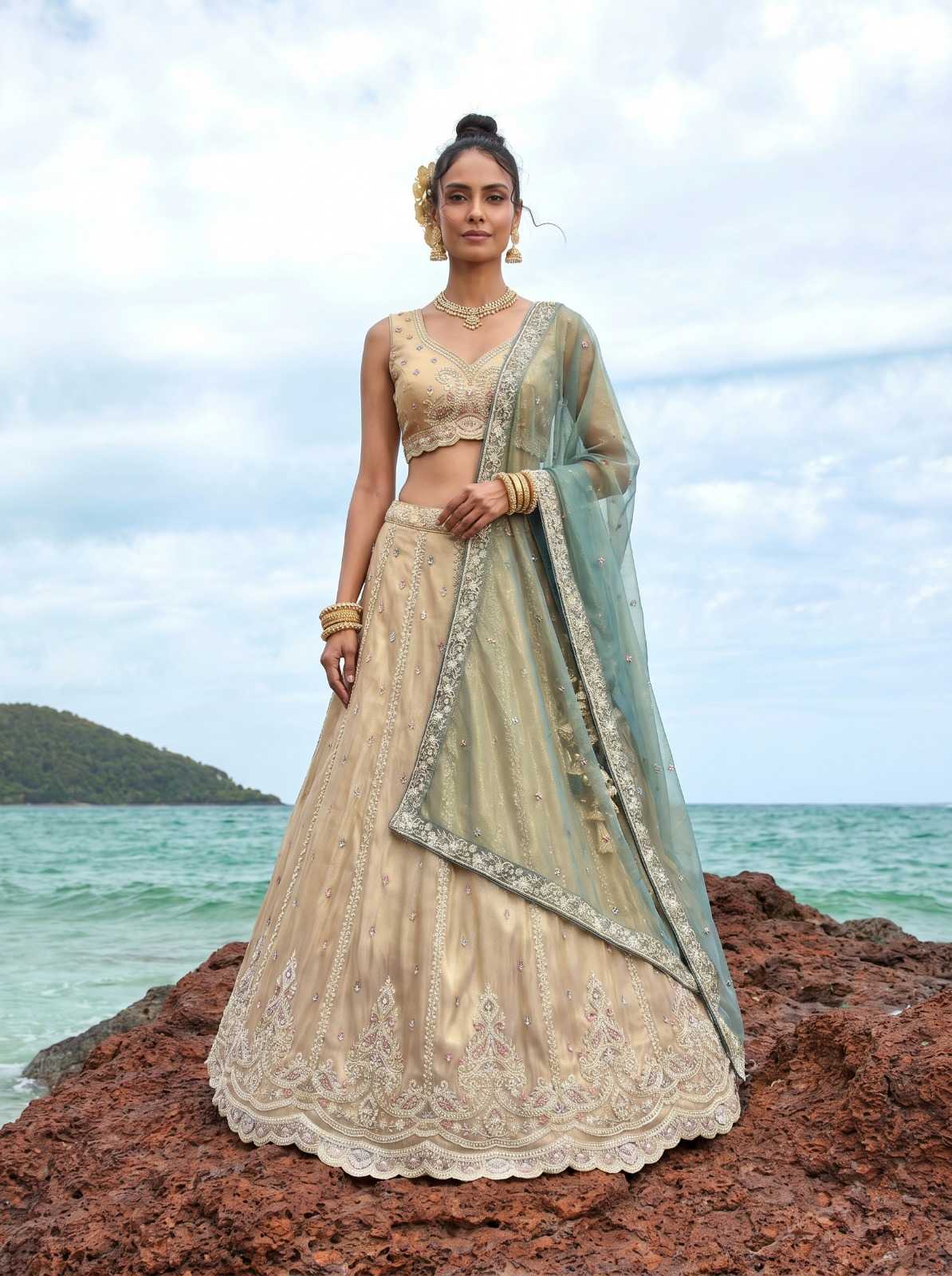 Tissue Embroidered Lehenga