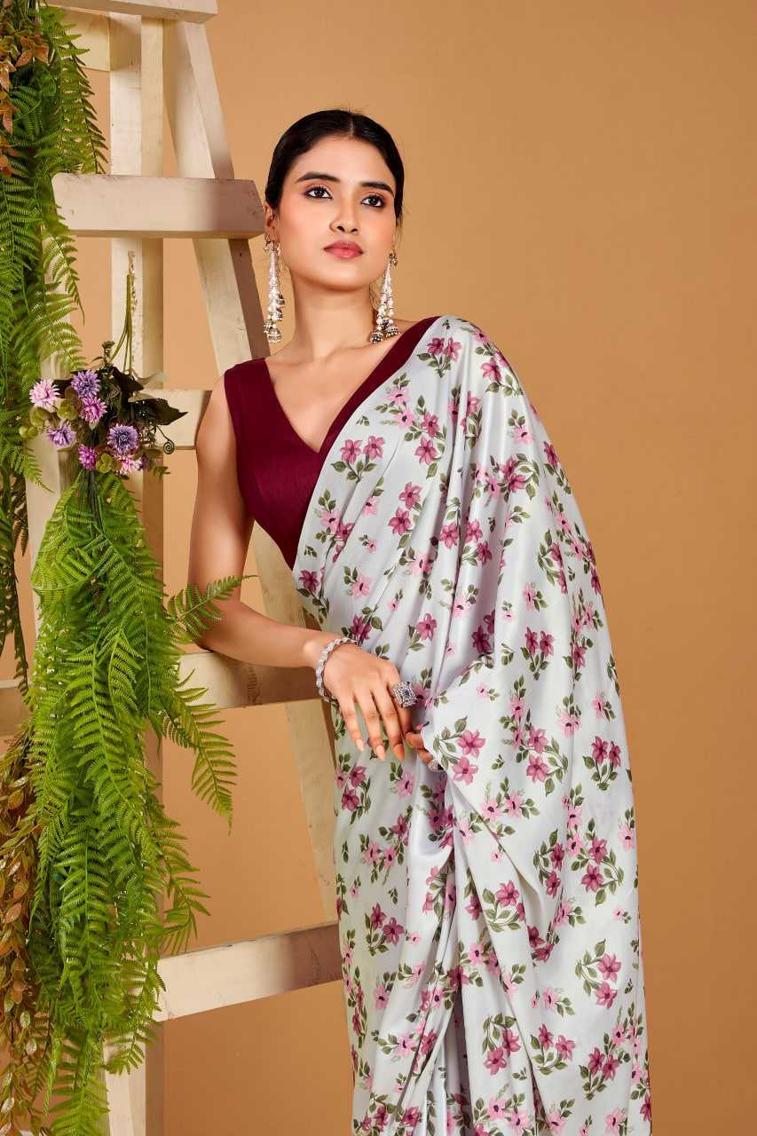 Satin Silk Printed Saree