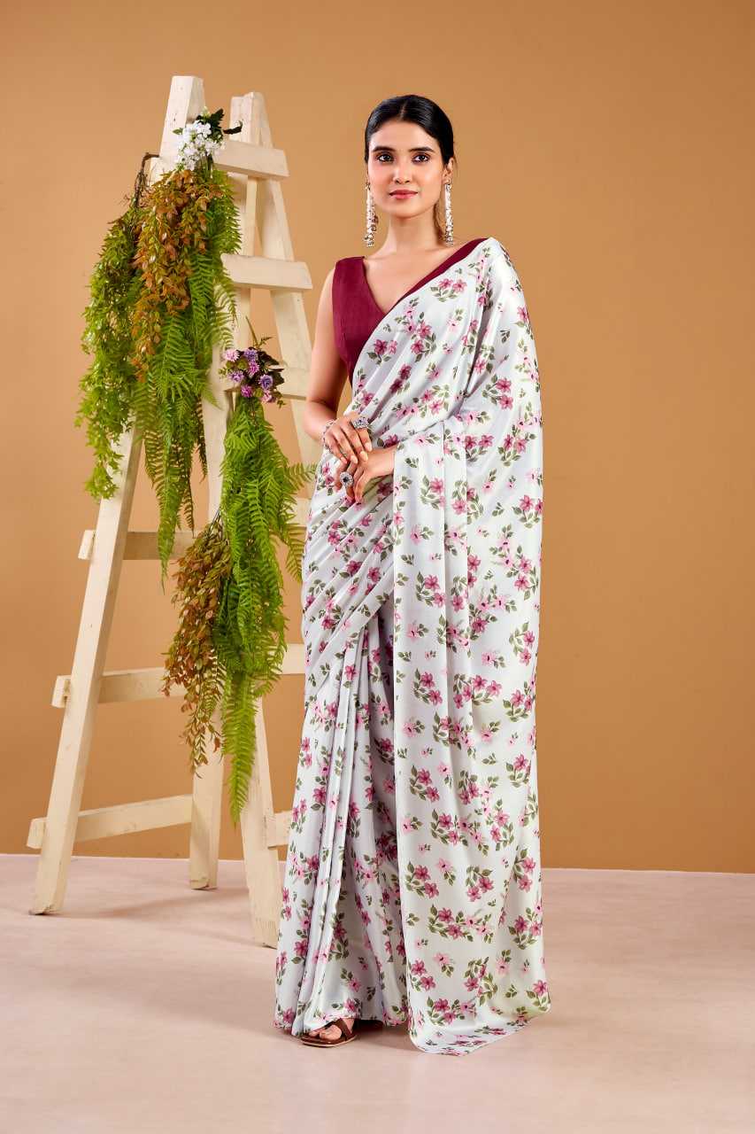 Satin Silk Printed Saree