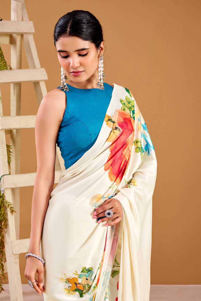 Satin Silk Printed Saree