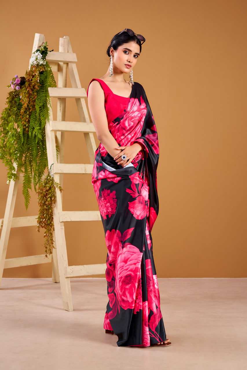 Satin Silk Printed Saree