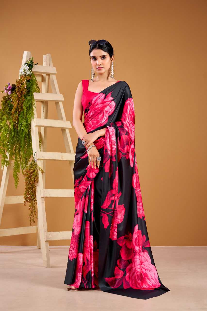 Satin Silk Printed Saree
