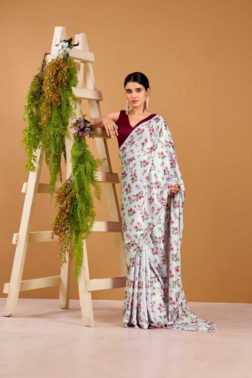 Satin Silk Printed Saree