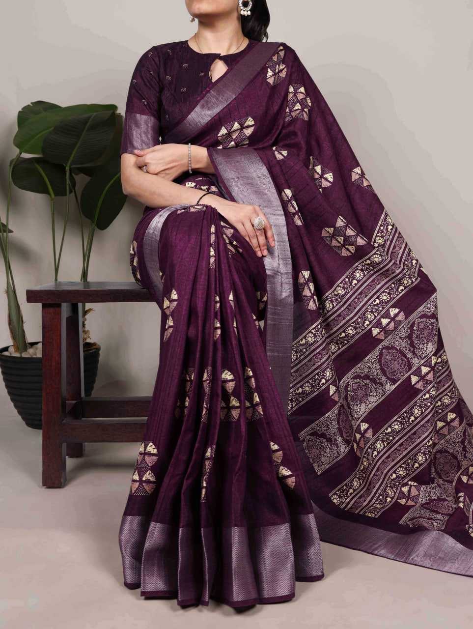 Zari Border Saree