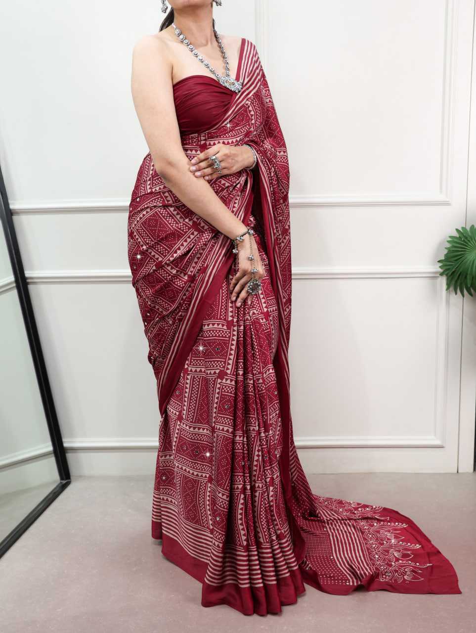 Mirror Work Saree
