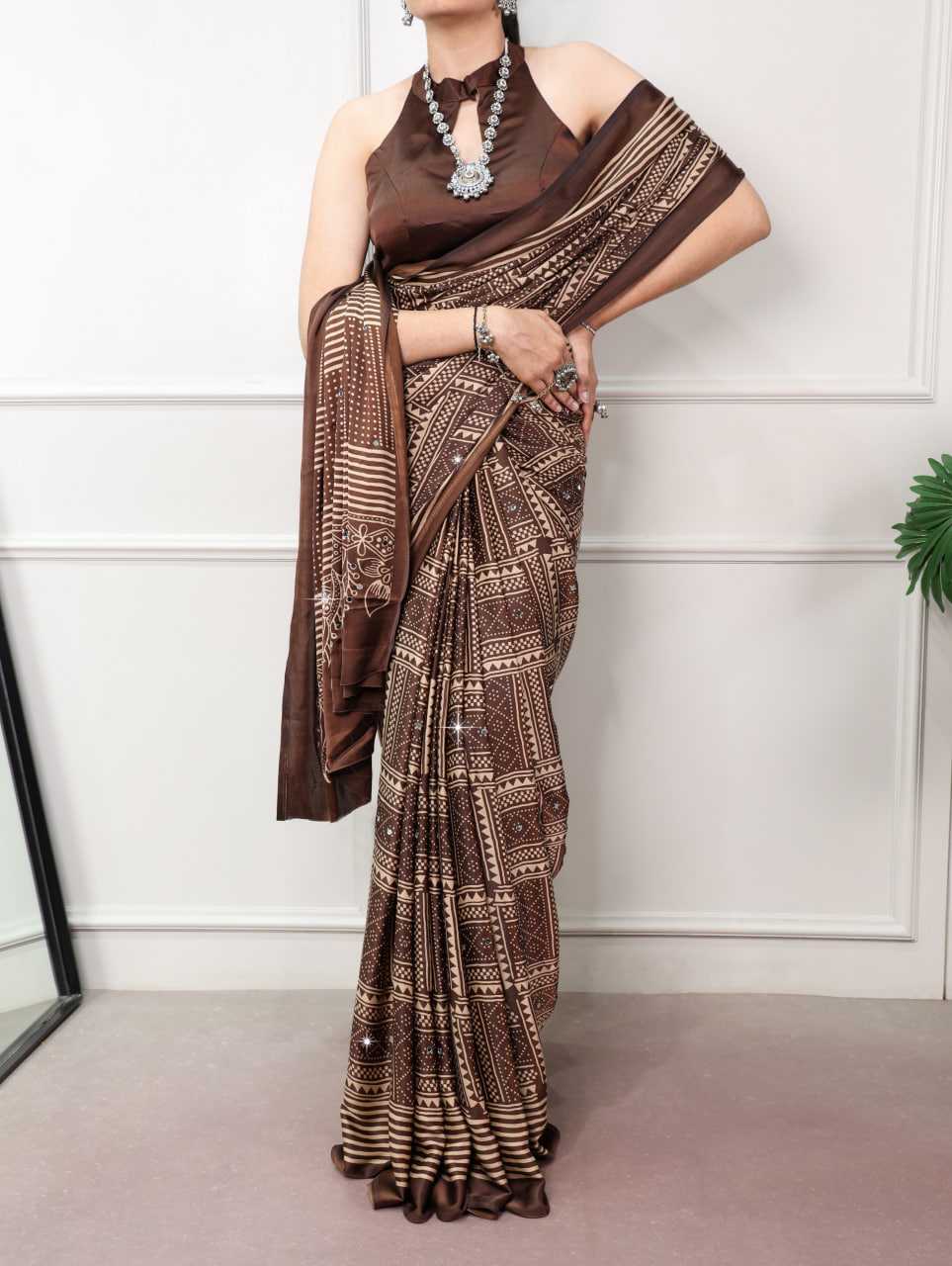 Mirror Work Saree