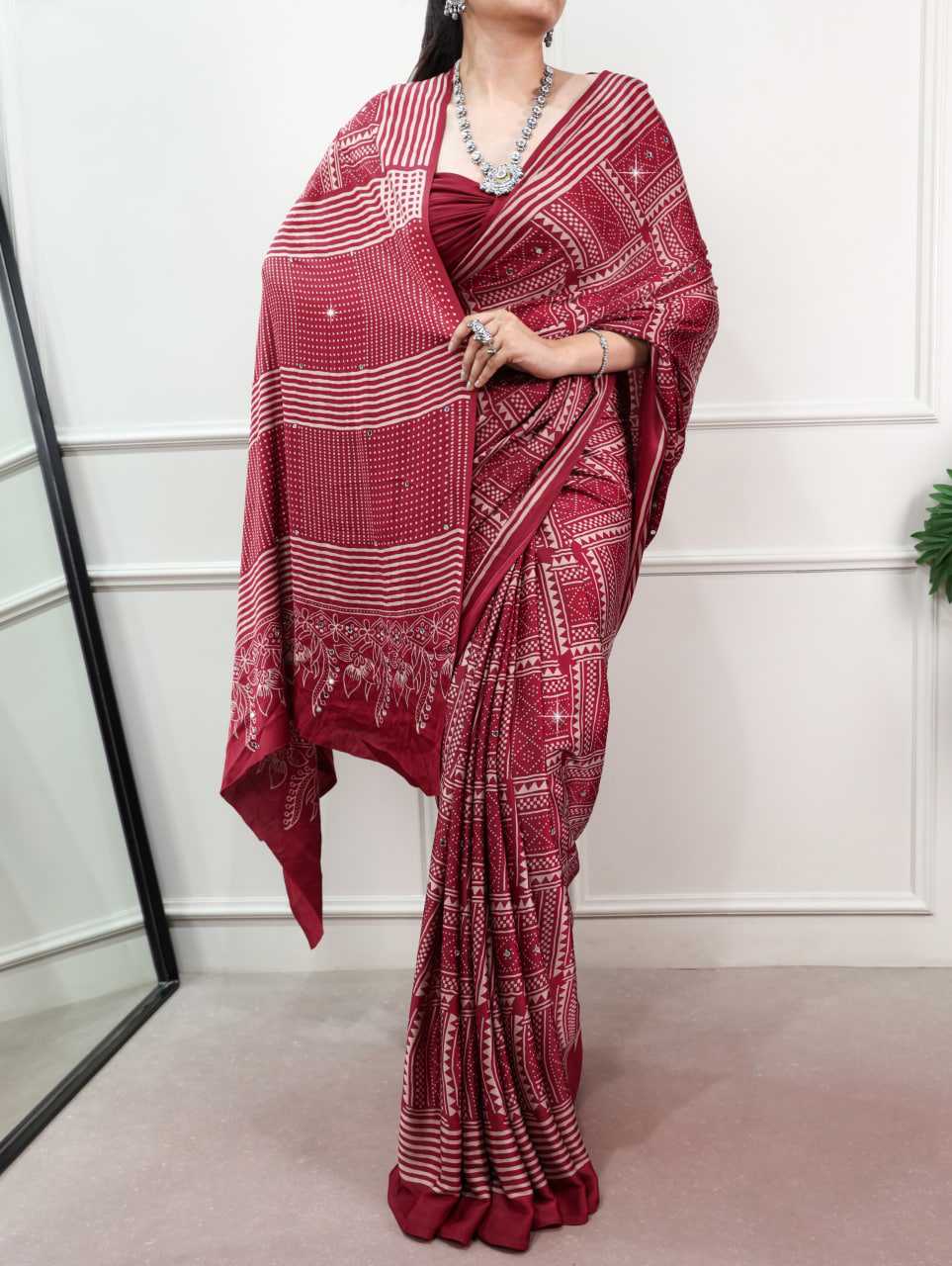 Mirror Work Saree