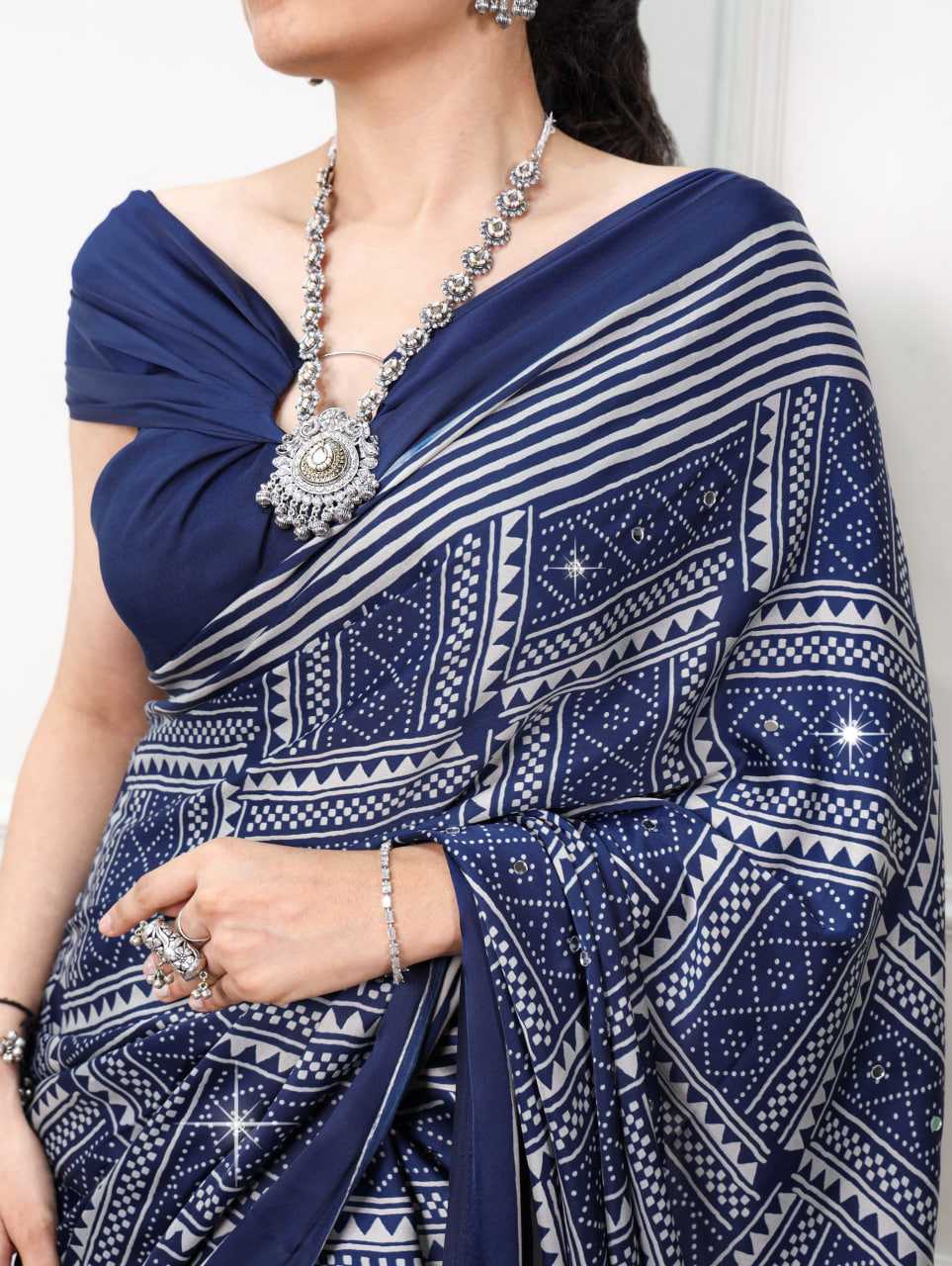 Mirror Work Saree